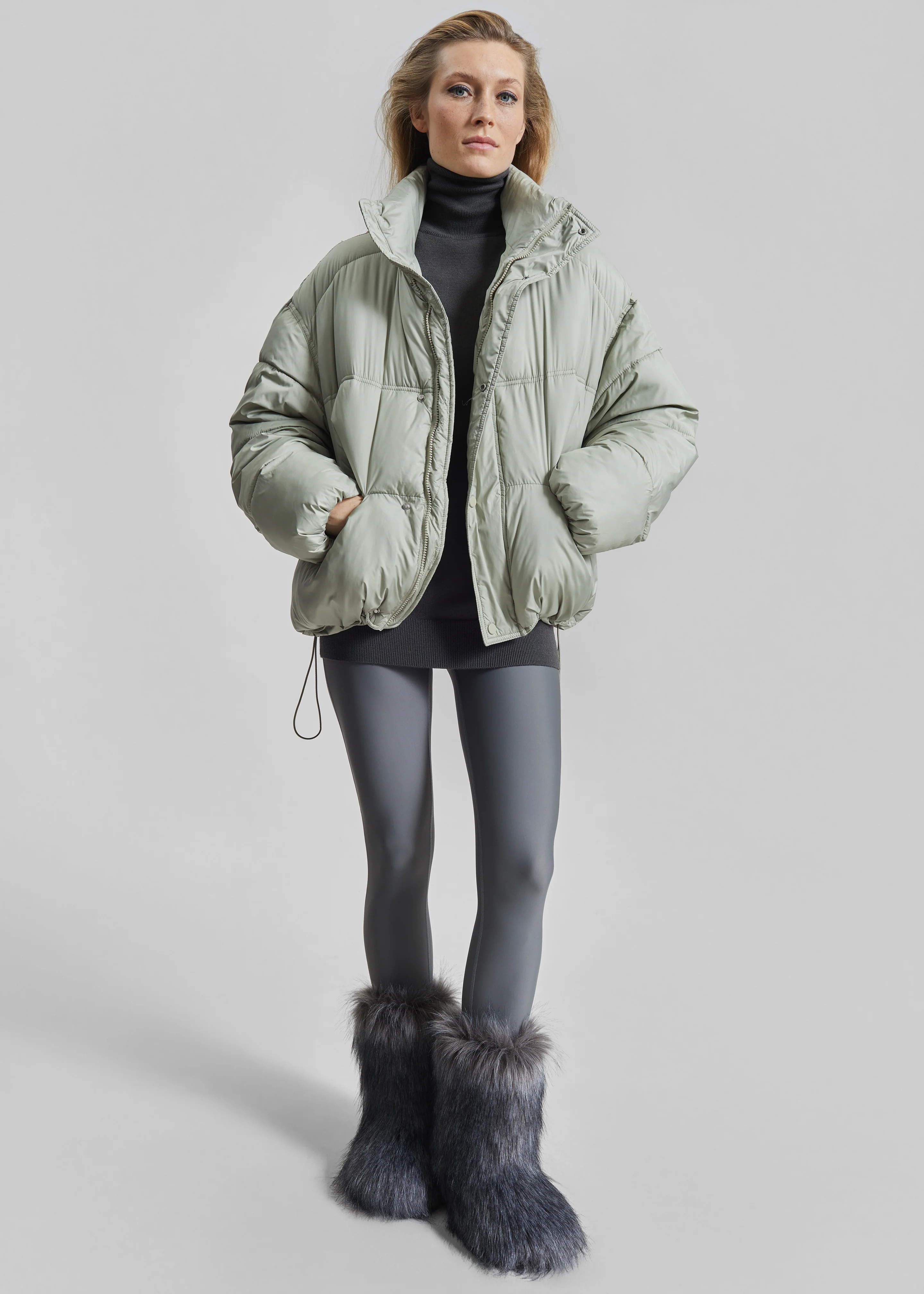 Moena Puffer Jacket & Accessories Set - Sage - Image 7