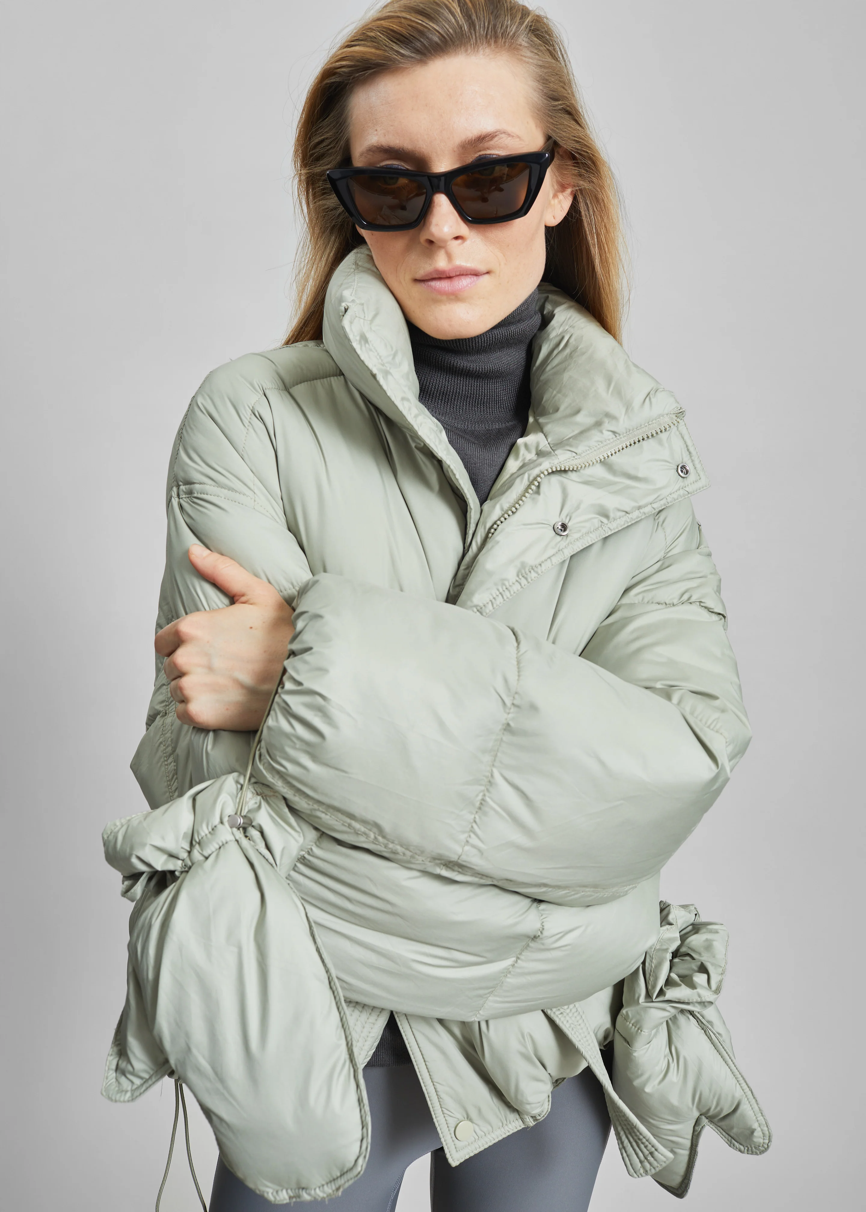 Moena Puffer Jacket & Accessories Set - Sage - Image 8