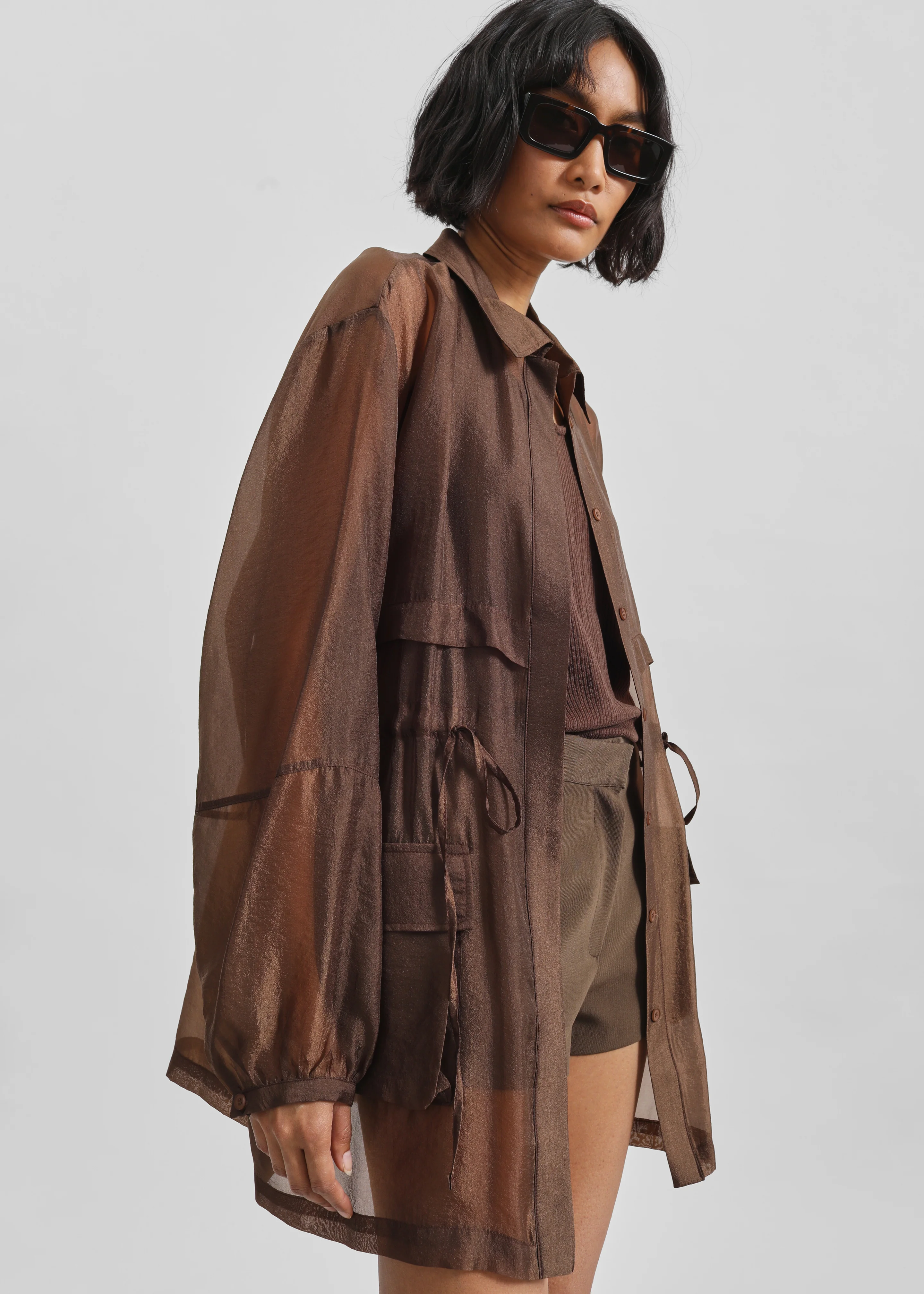 Montaro Sheer Light Jacket - Brown - Image 5