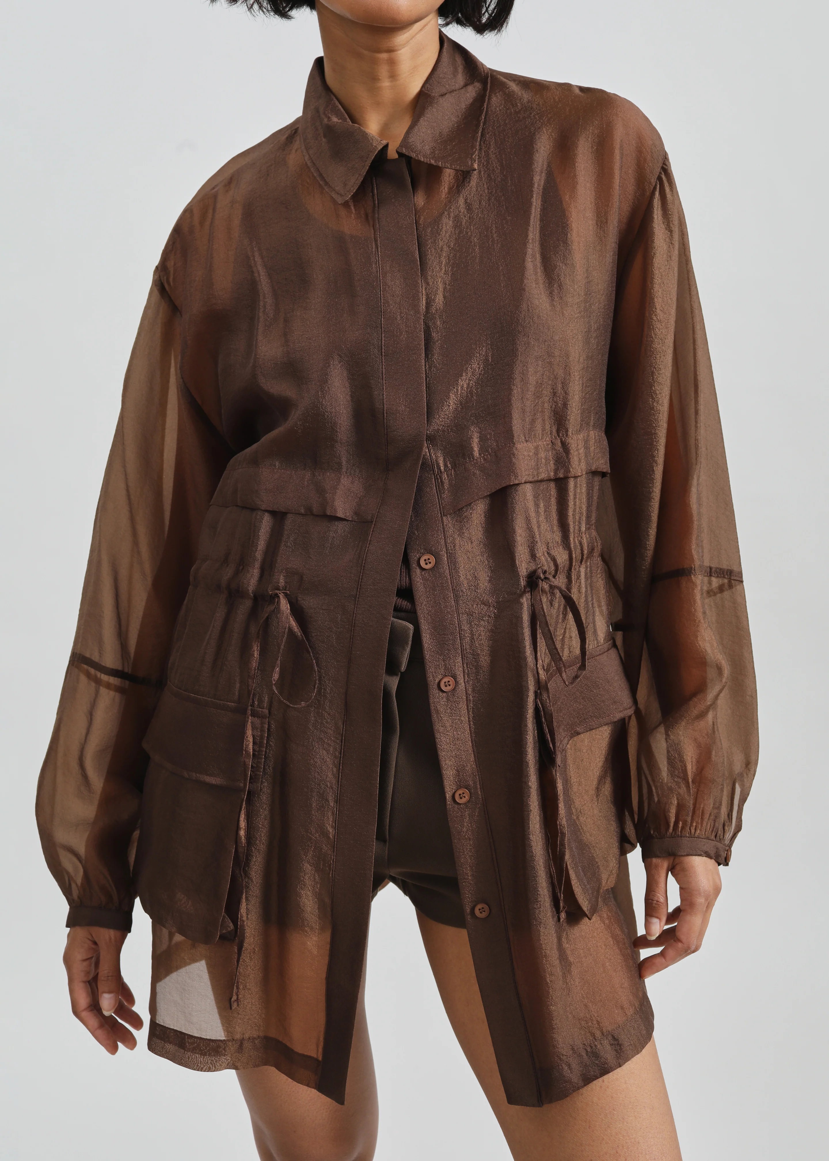 Montaro Sheer Light Jacket - Brown - Image 6
