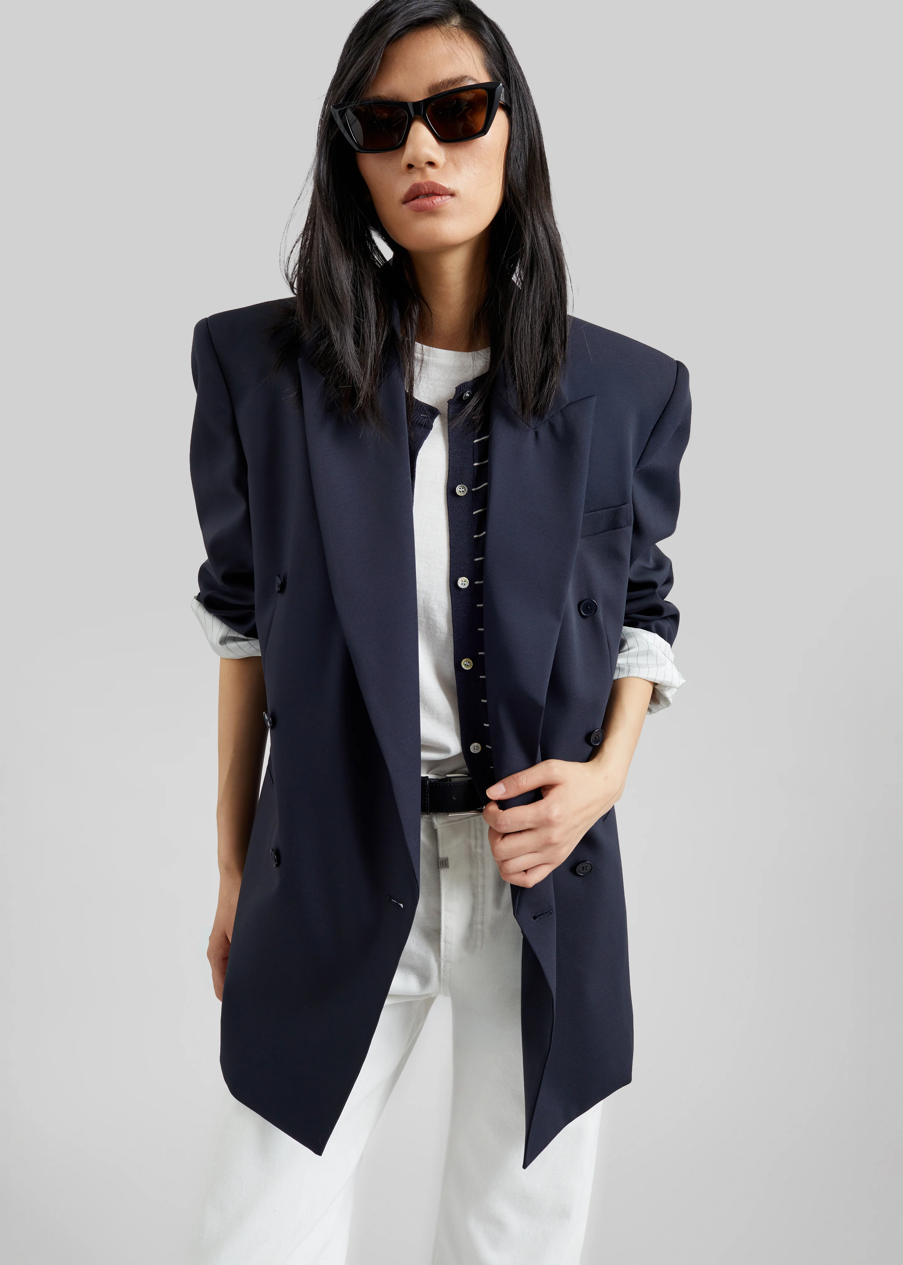Monterey Structured Blazer - Dark Navy - Image 5