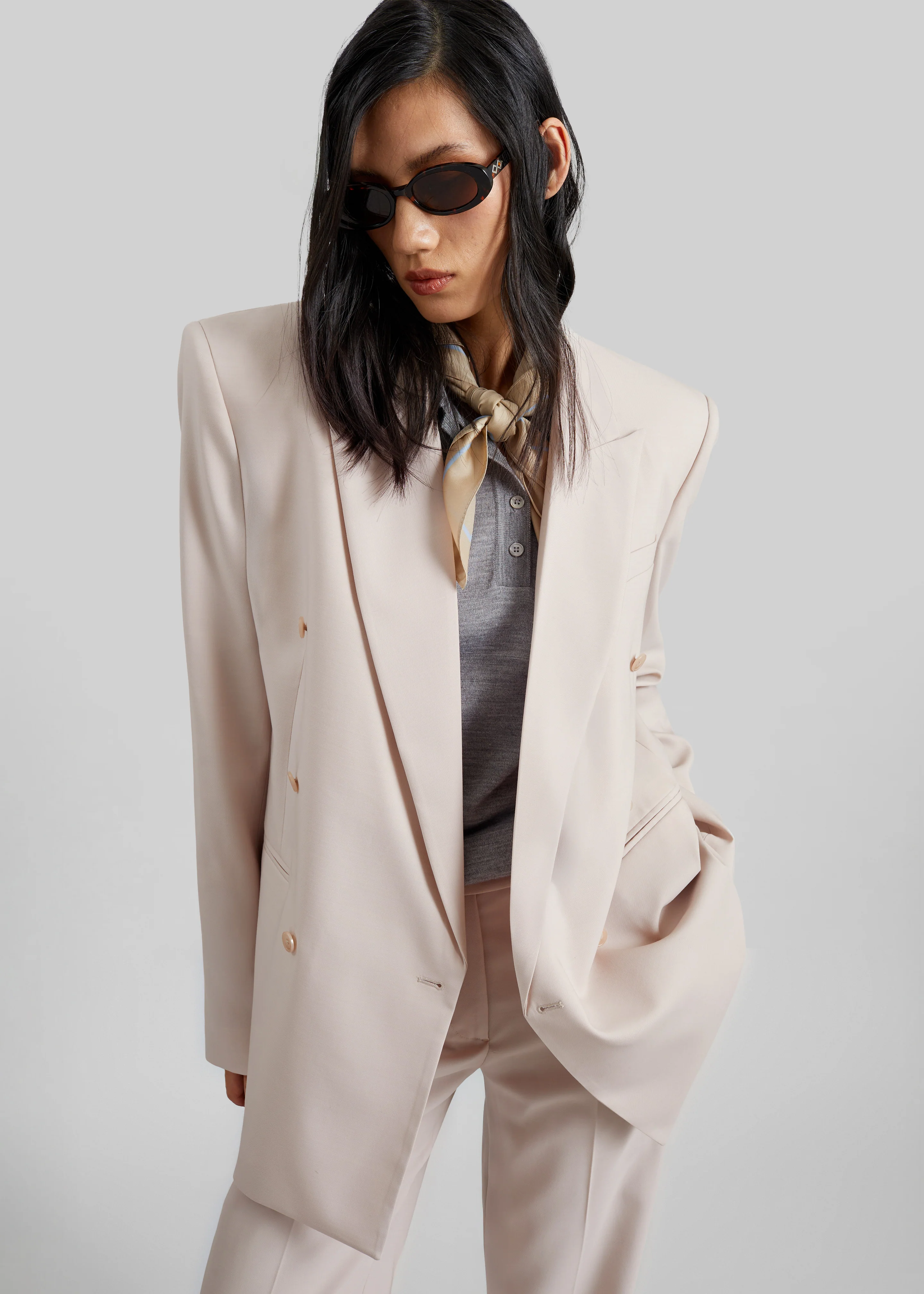 Monterey Structured Blazer - Faded Pink - Image 2
