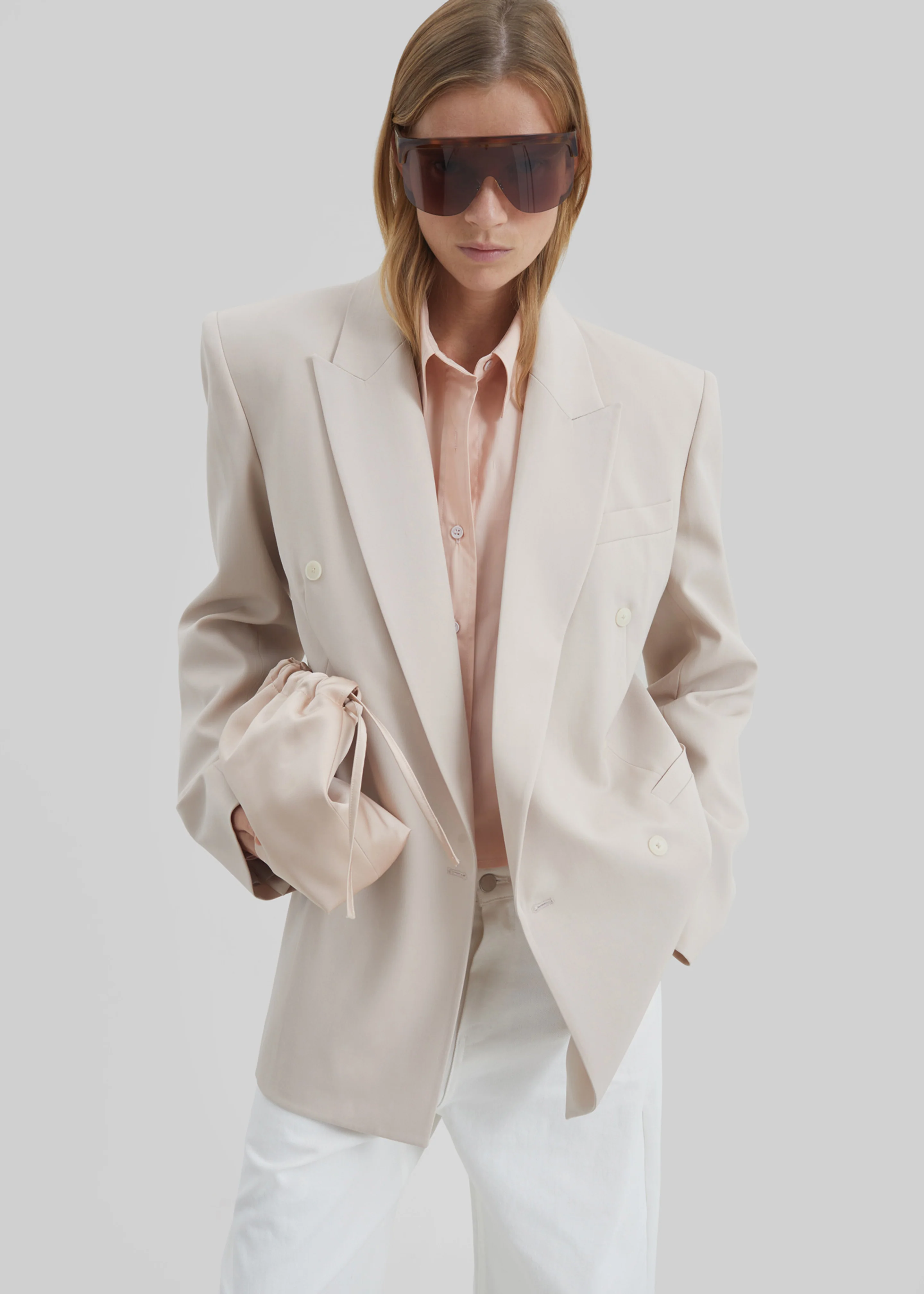 Monterey Structured Blazer - Faded Pink - Image 4