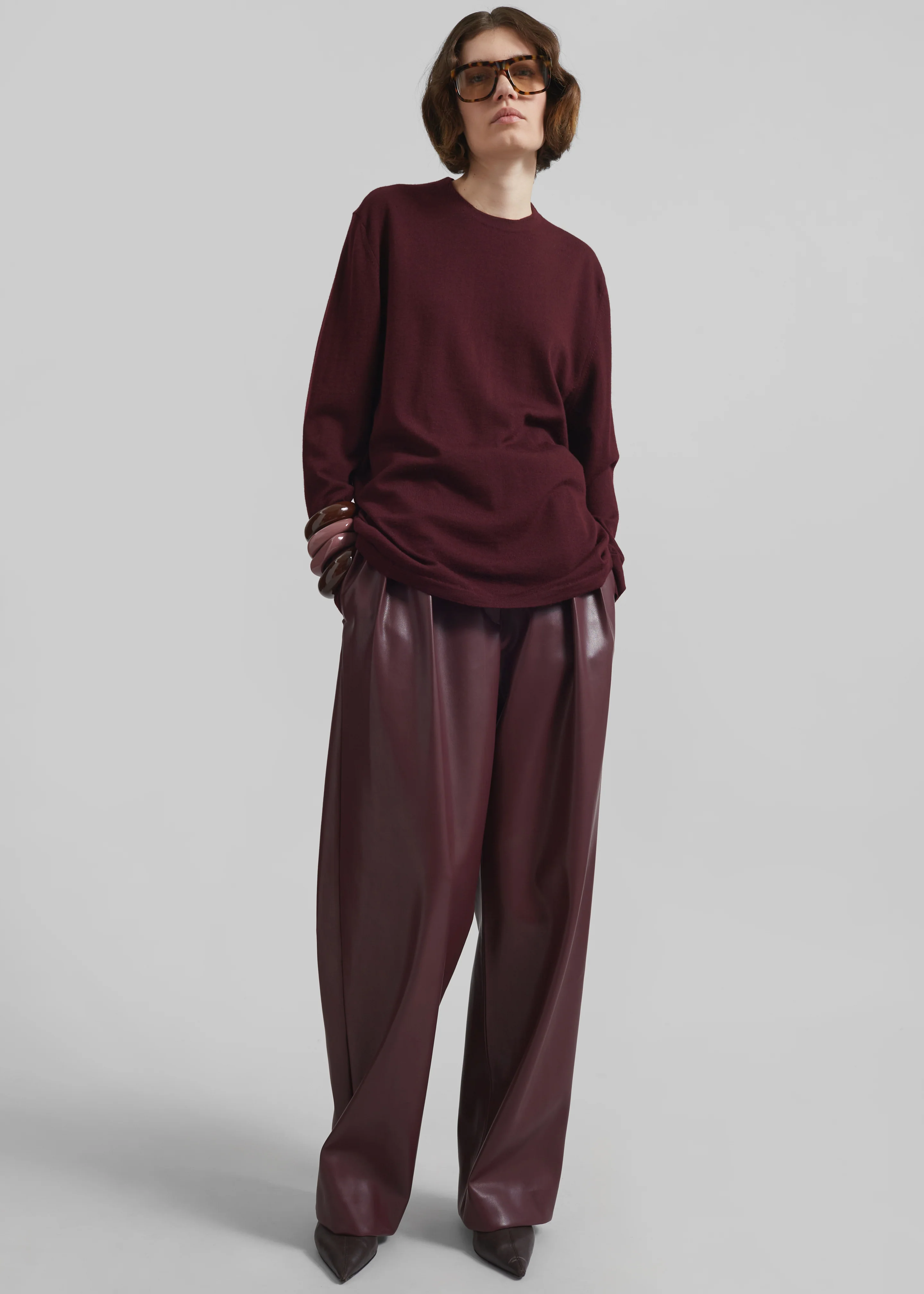 Morang Merino Wool Sweater - Burgundy - Image 2