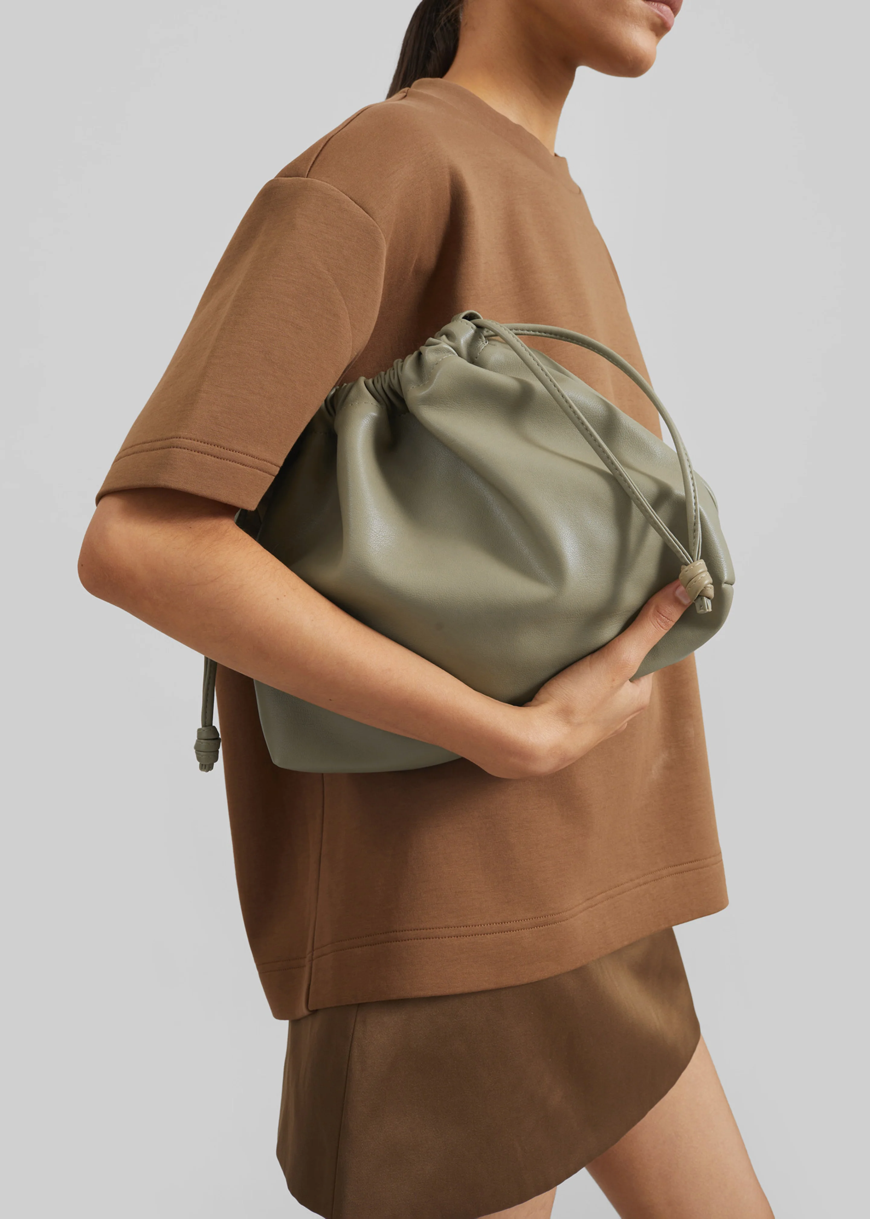 Morgan Faux Leather Small Pouch - Sage - Image 5