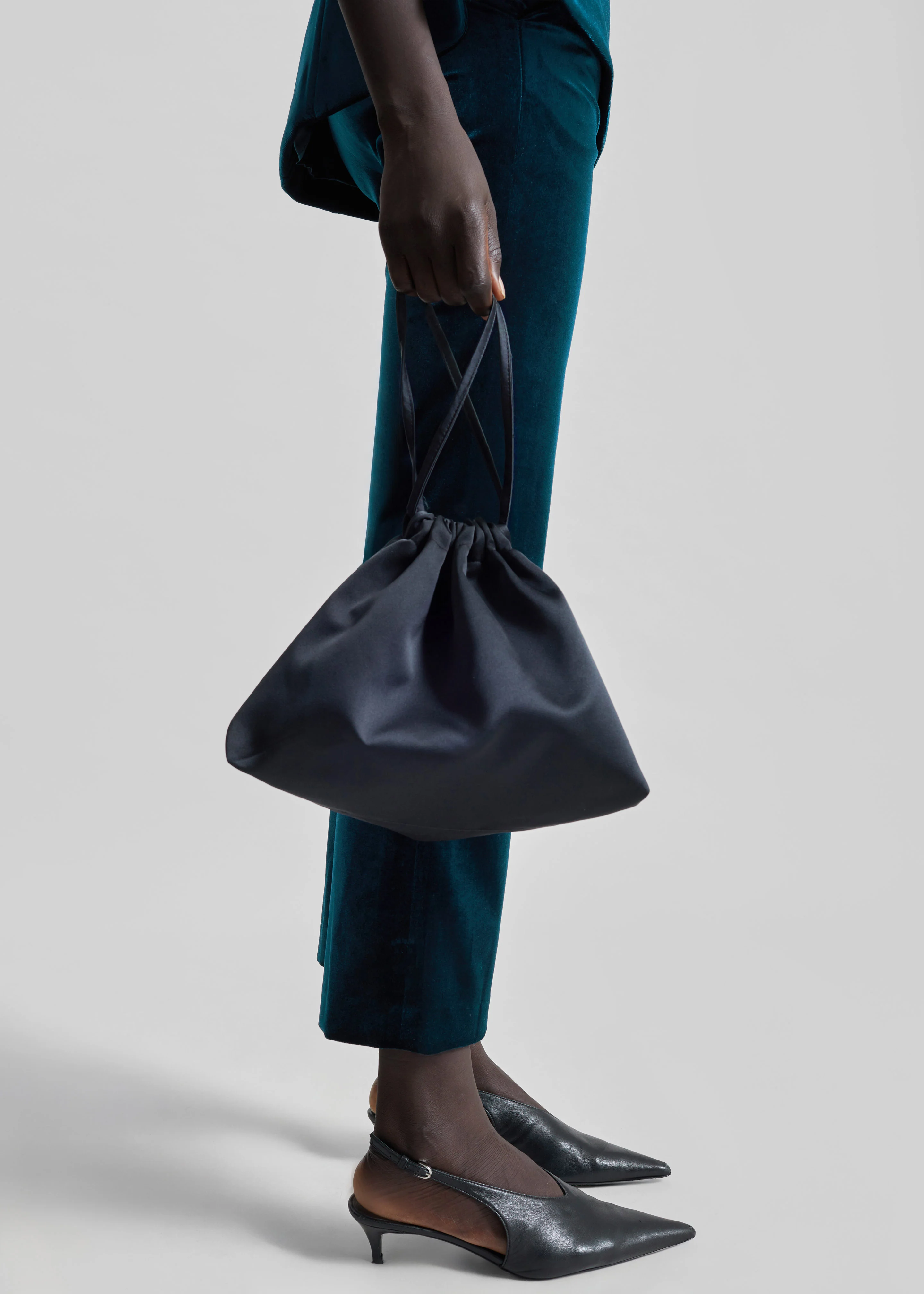 Morgan Satin Small Pouch - Black - Image 3