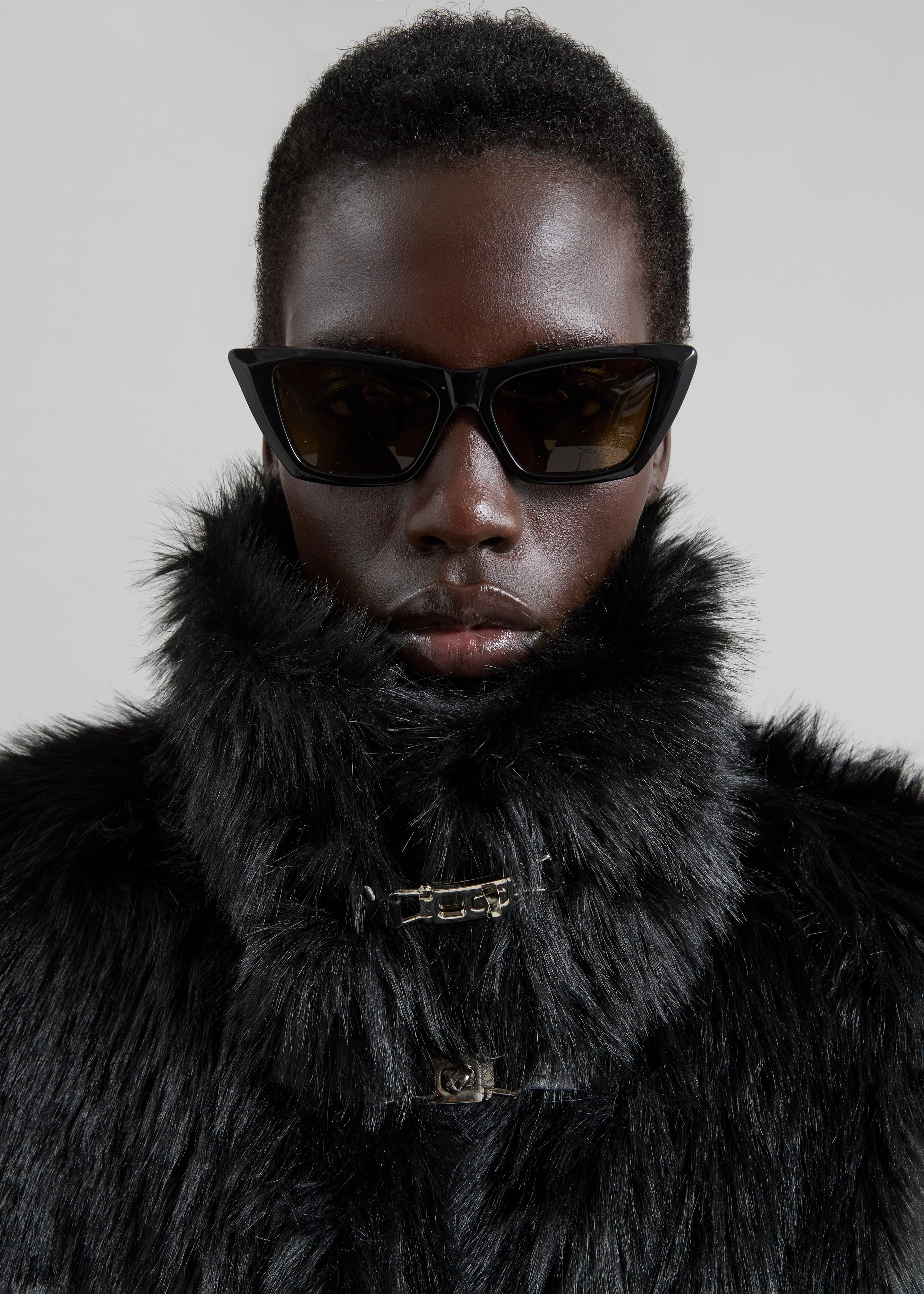 Moritz Faux Fur Buckle Jacket - Black - Image 4