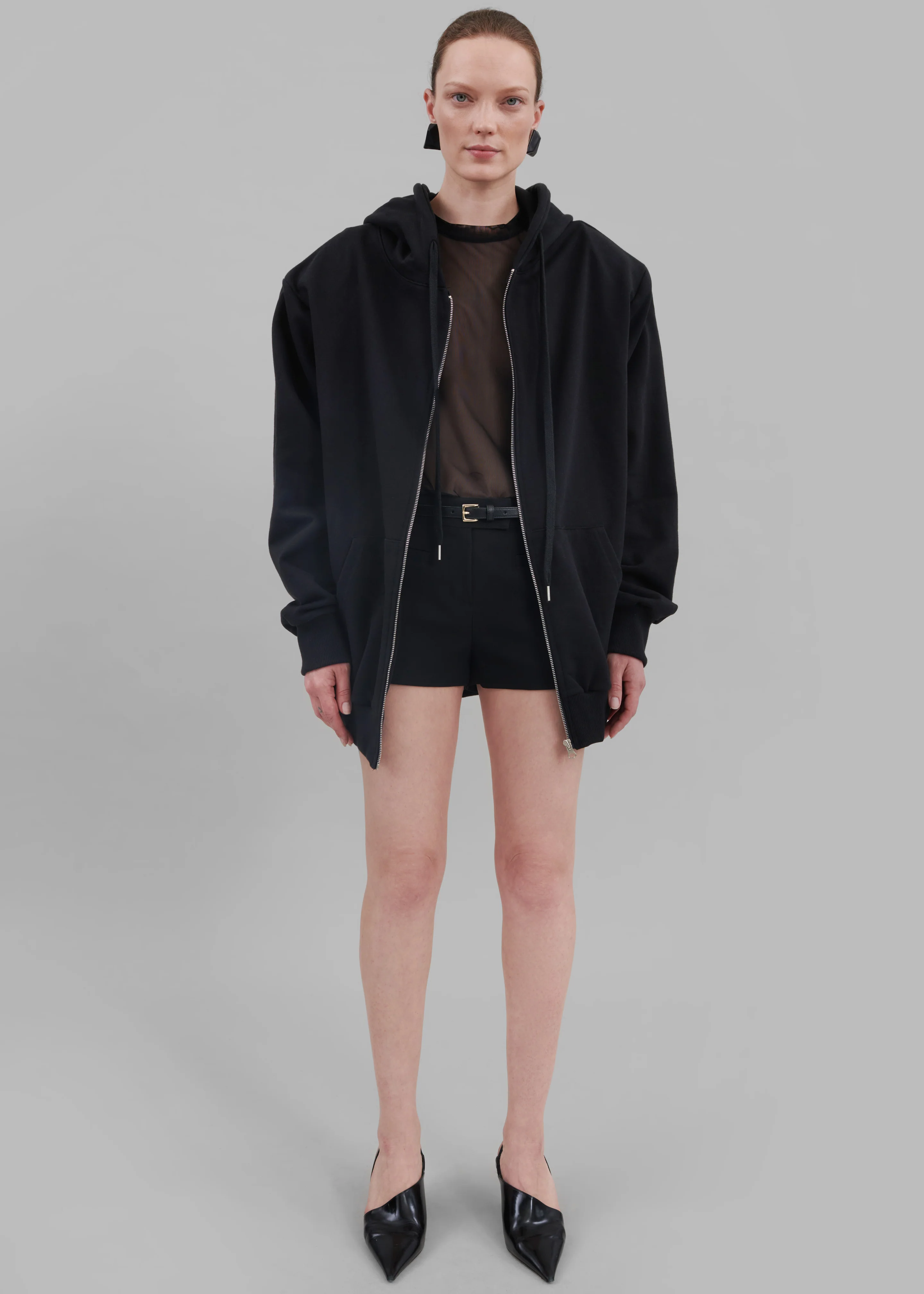 Nami Zip Up Hoodie - Black - Image 3
