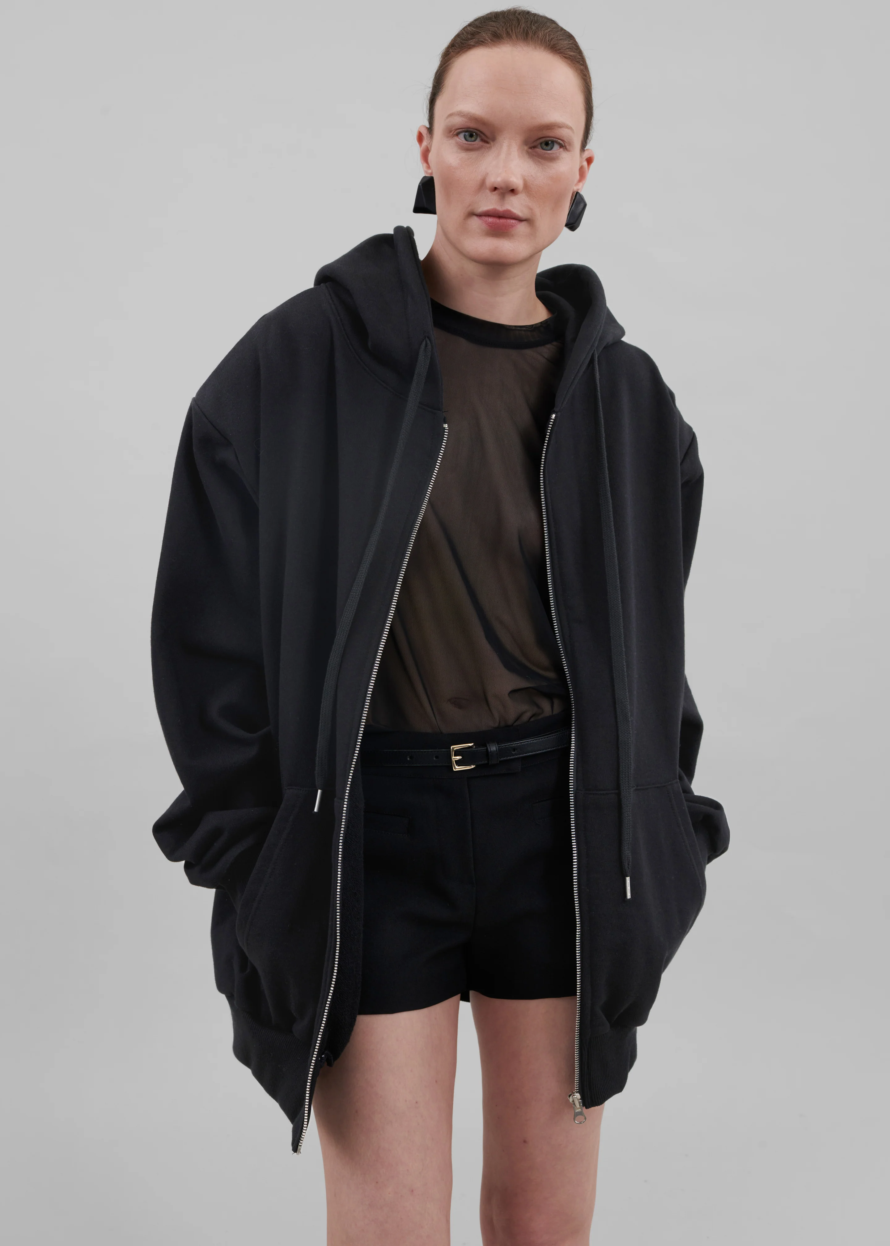 Nami Zip Up Hoodie - Black - Image 6