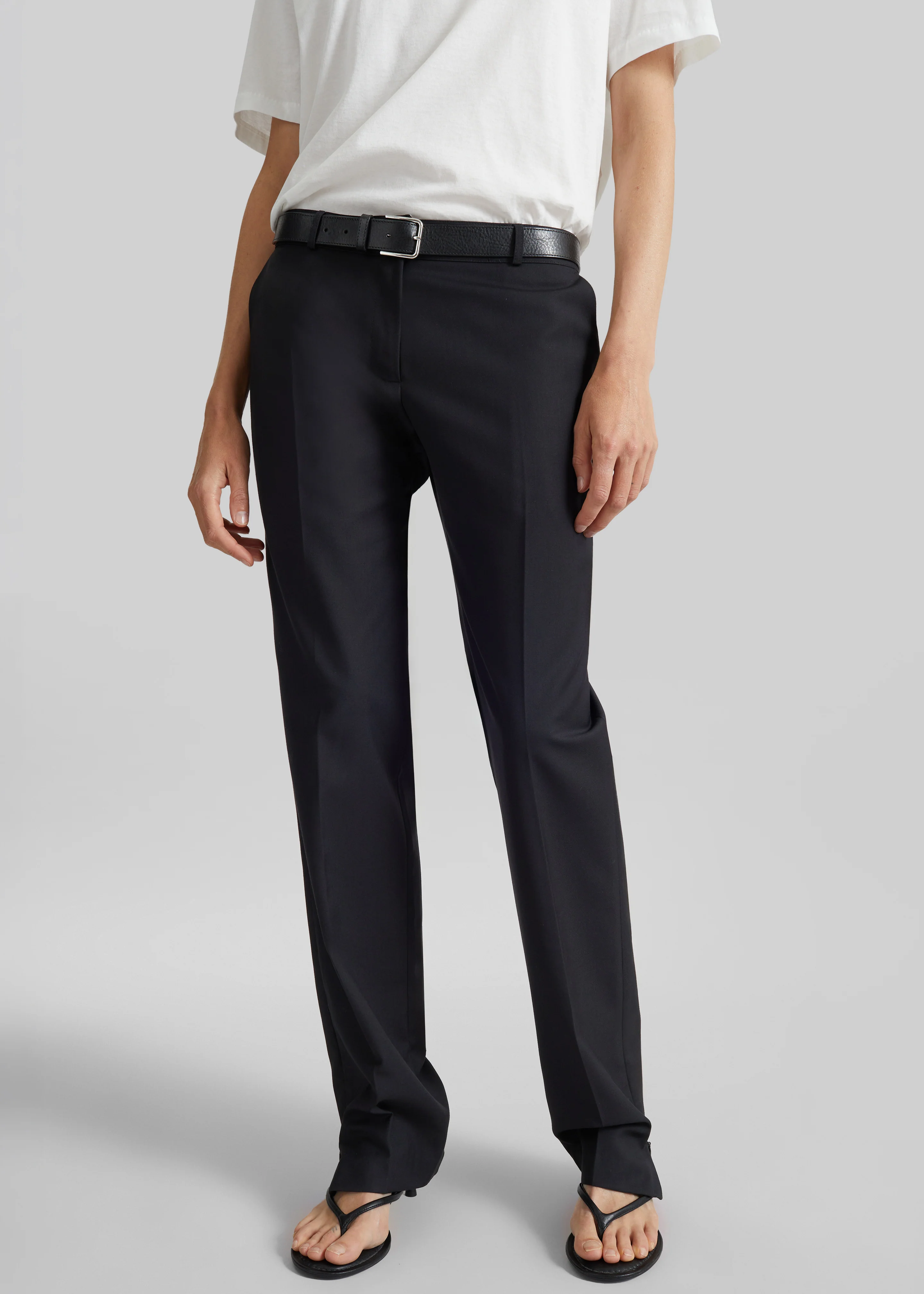 Nantes Straight Trousers - Black - Image 7