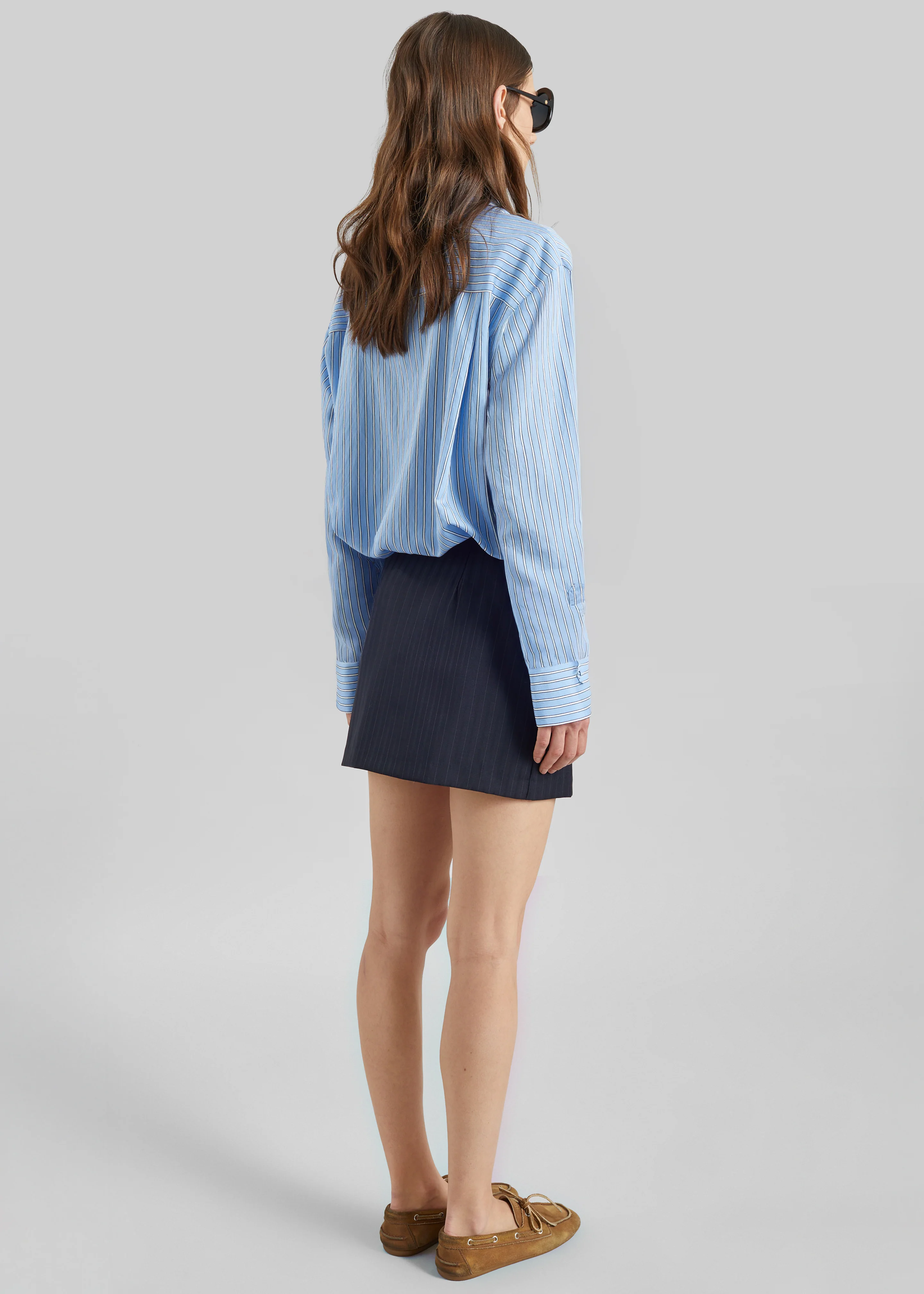Narah Mini Skirt - Navy/White Pinstripe - Image 8