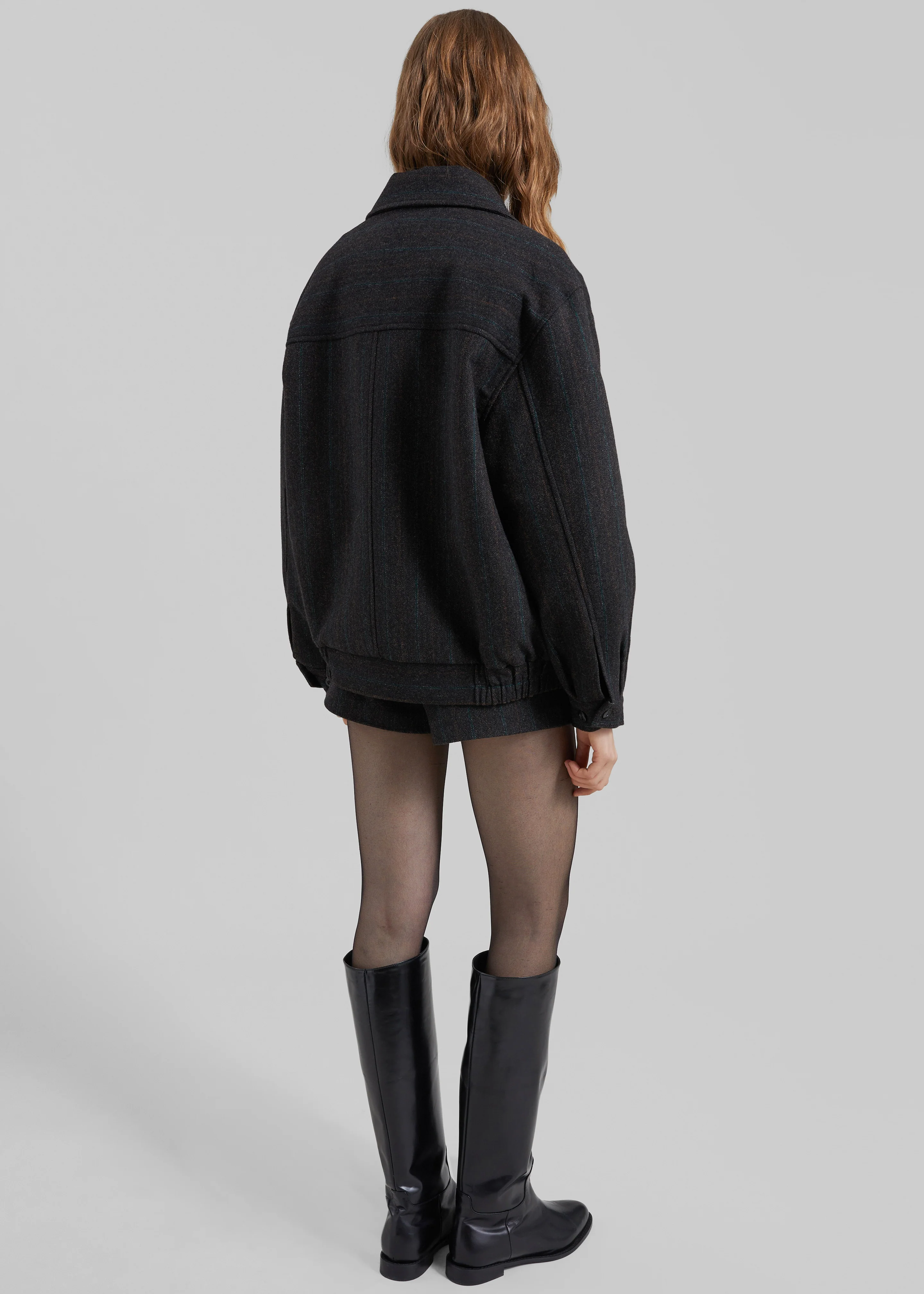 Natick Blouson Jacket - Charcoal Multi Stripe - Image 11