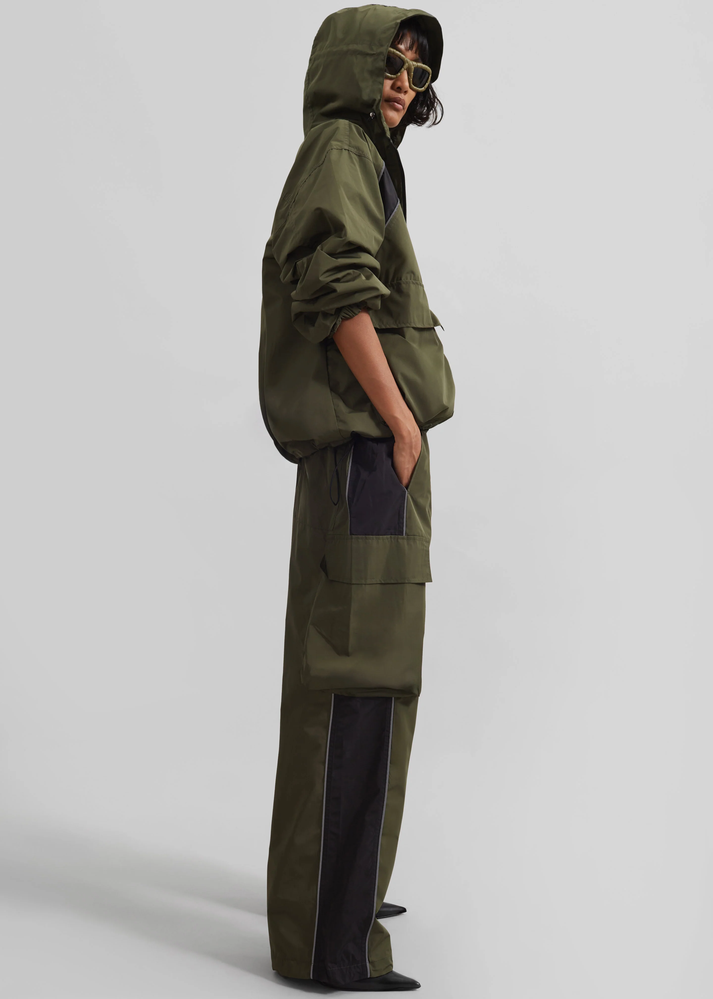 Navan Windbreaker Cargo Jacket - Khaki - Image 6