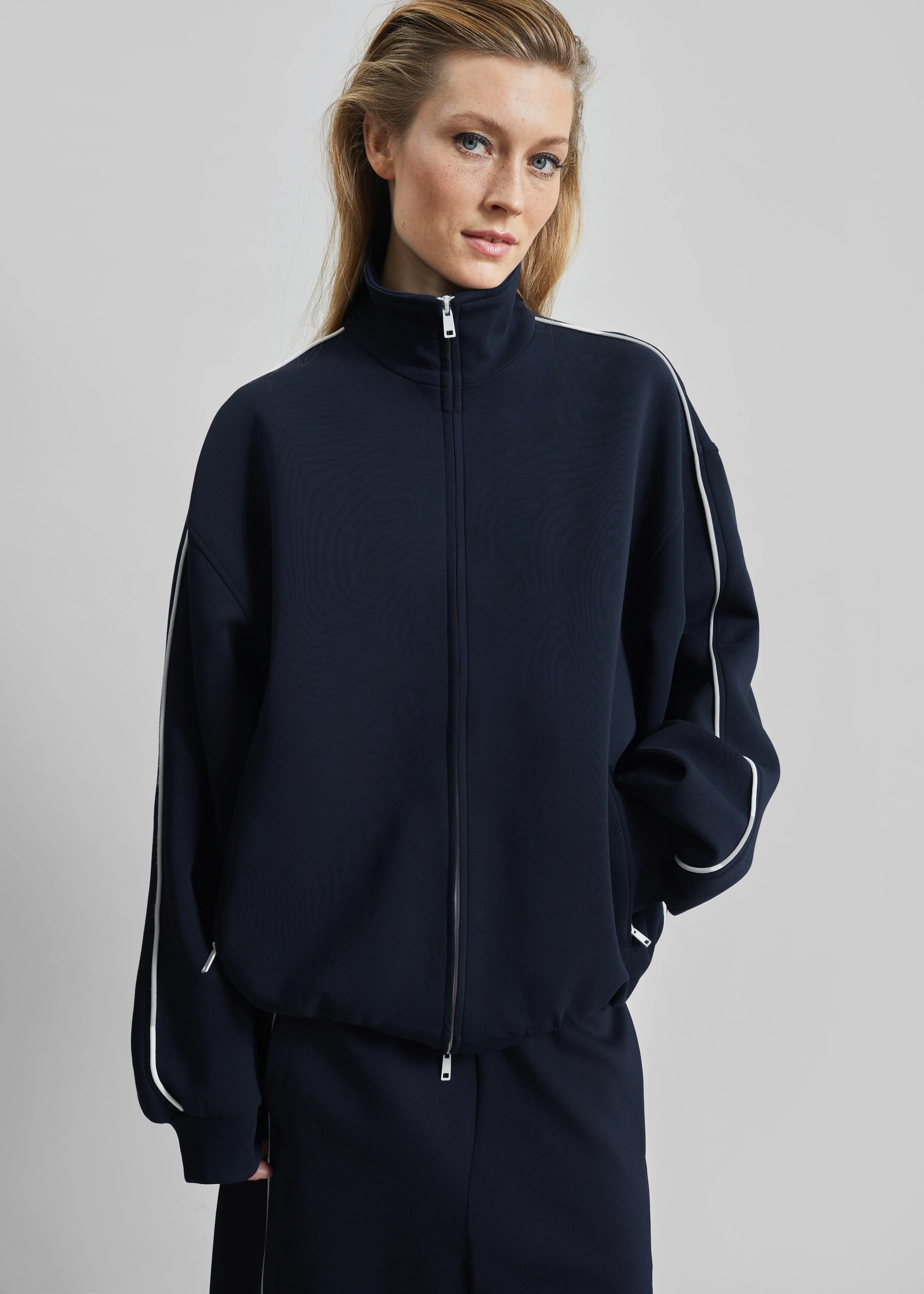Nayen Zip-Up Jacket - Navy - Image 5