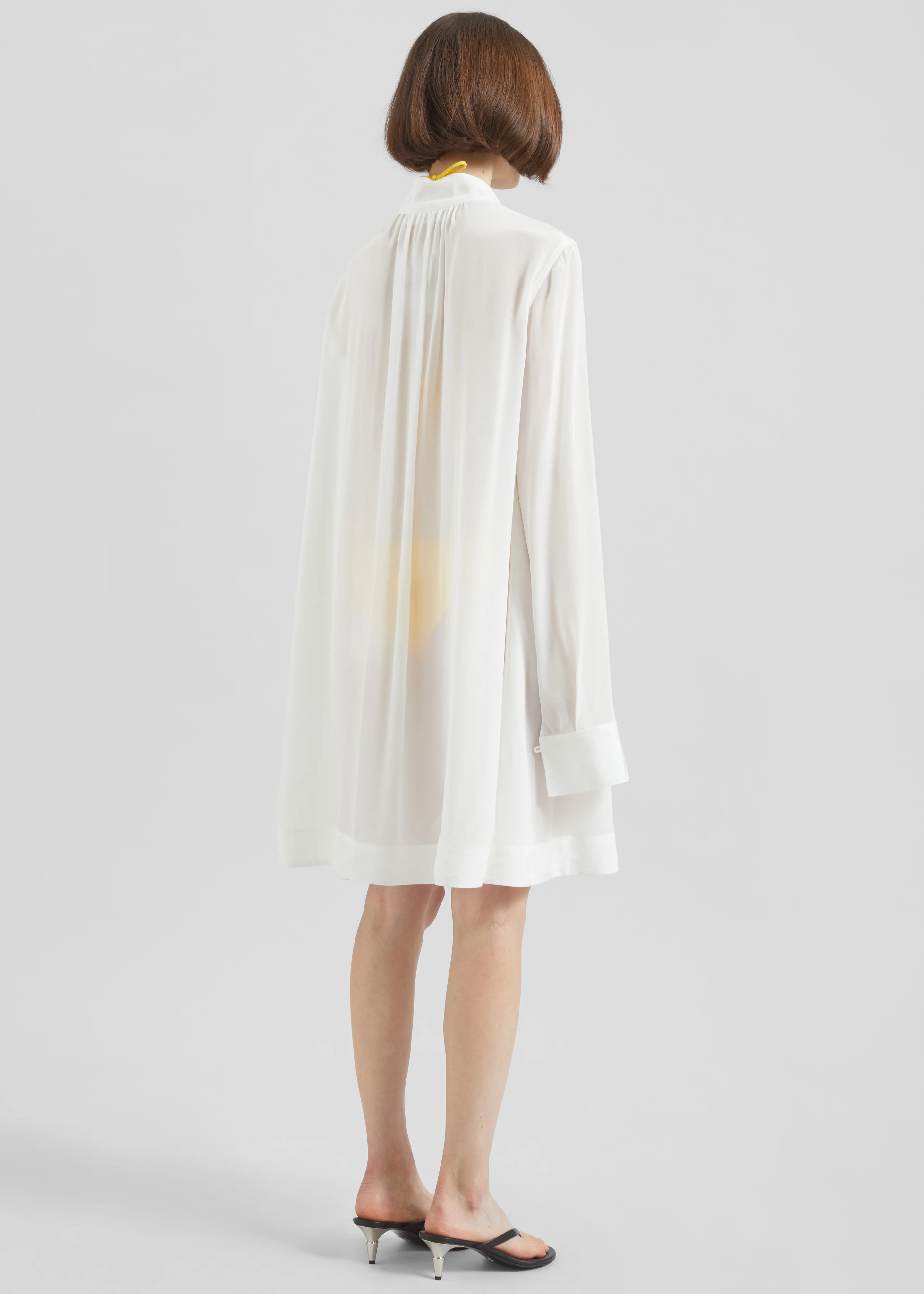 Nazare Fluid Shirt Dress - White - Image 8