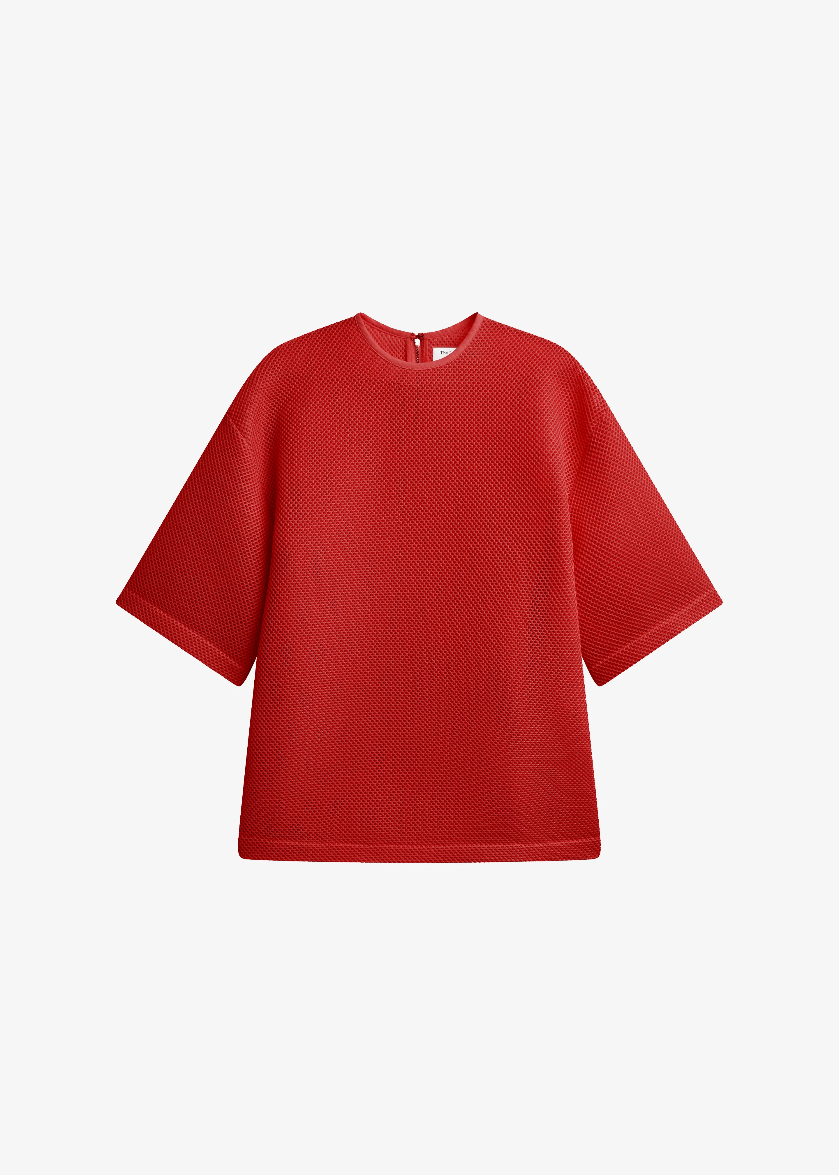 Nela Mesh Boxy T-Shirt - Red - Image 13