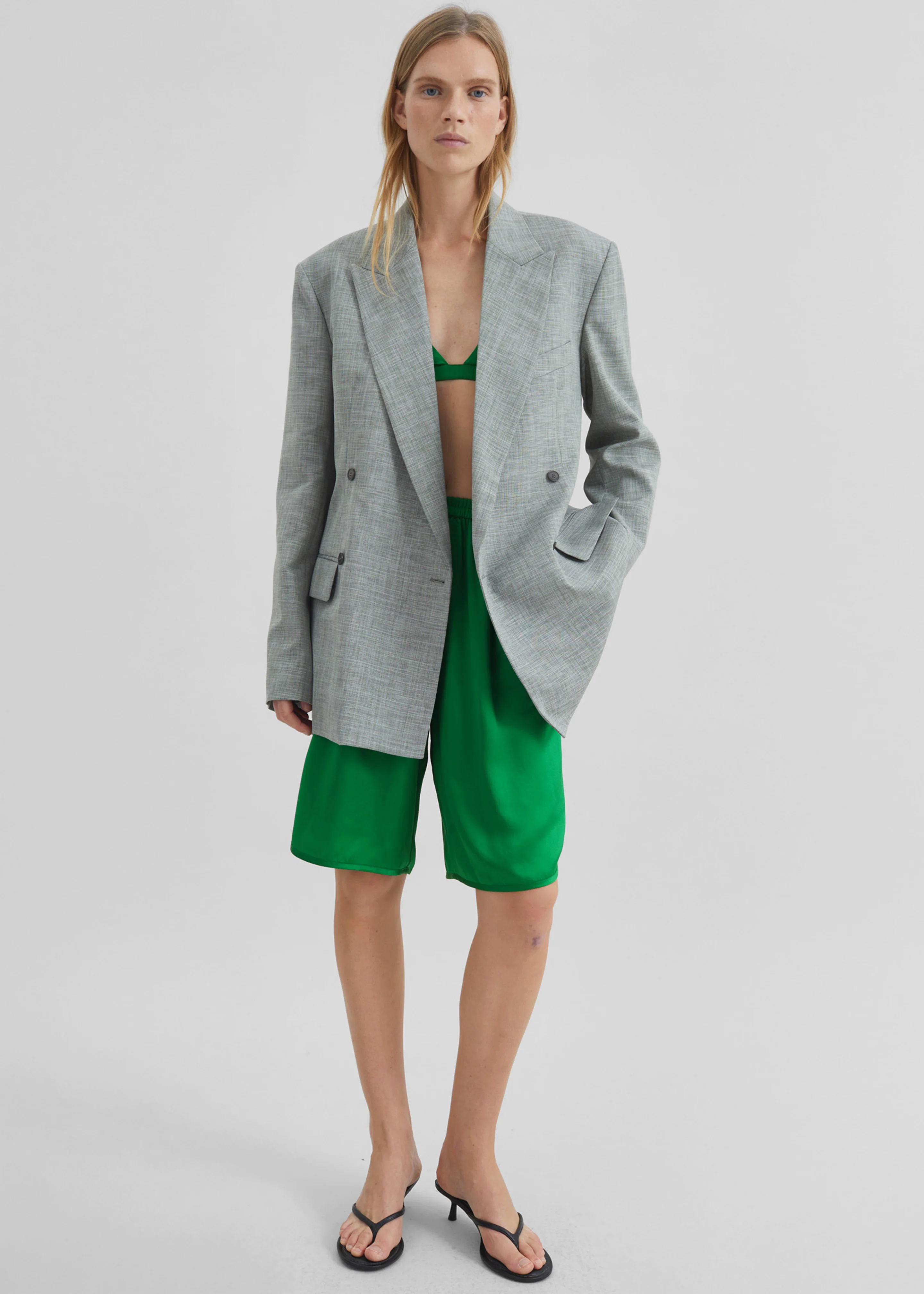 Nelis Silk Bermuda Shorts - Kelly Green - Image 6