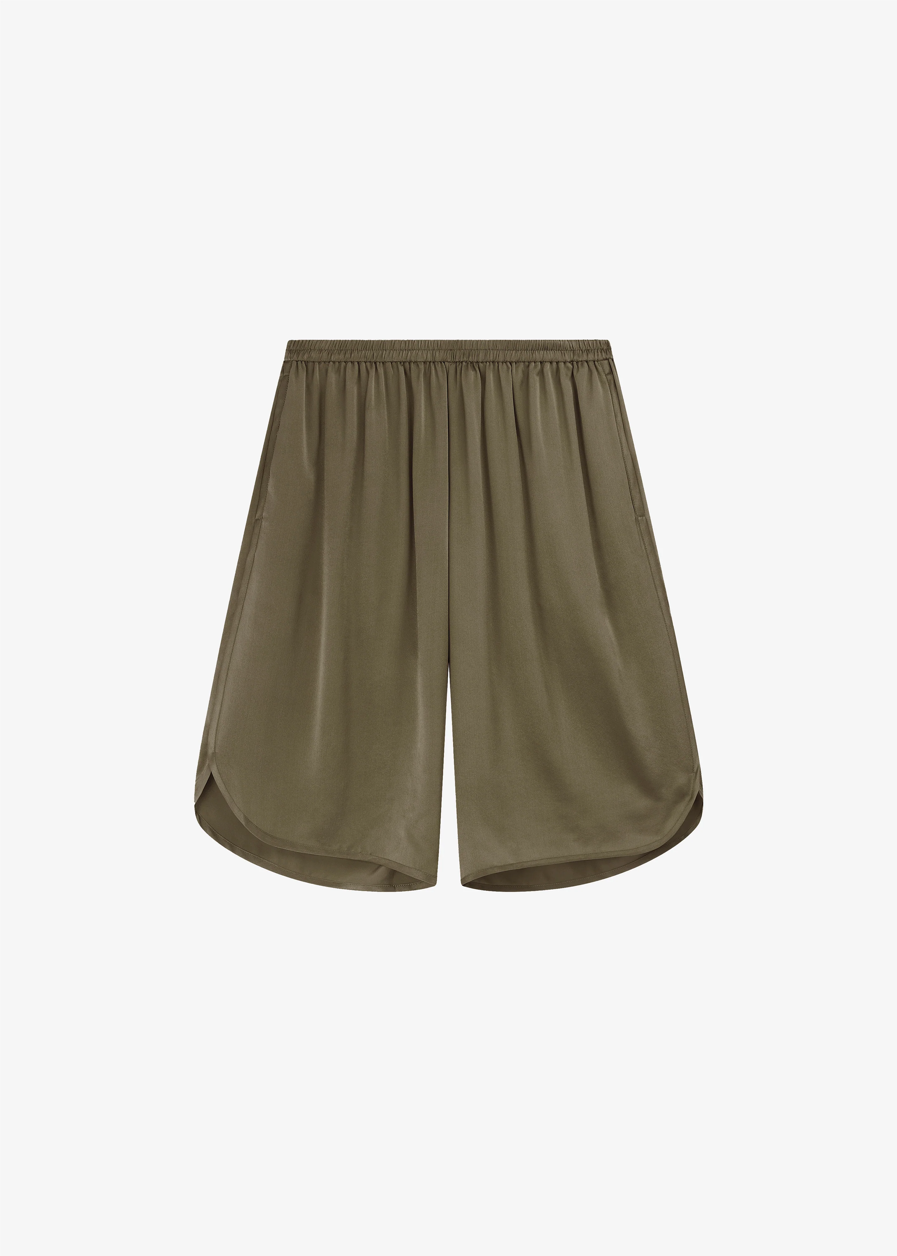 Nelis Silk Bermuda Shorts - Olive - Image 5
