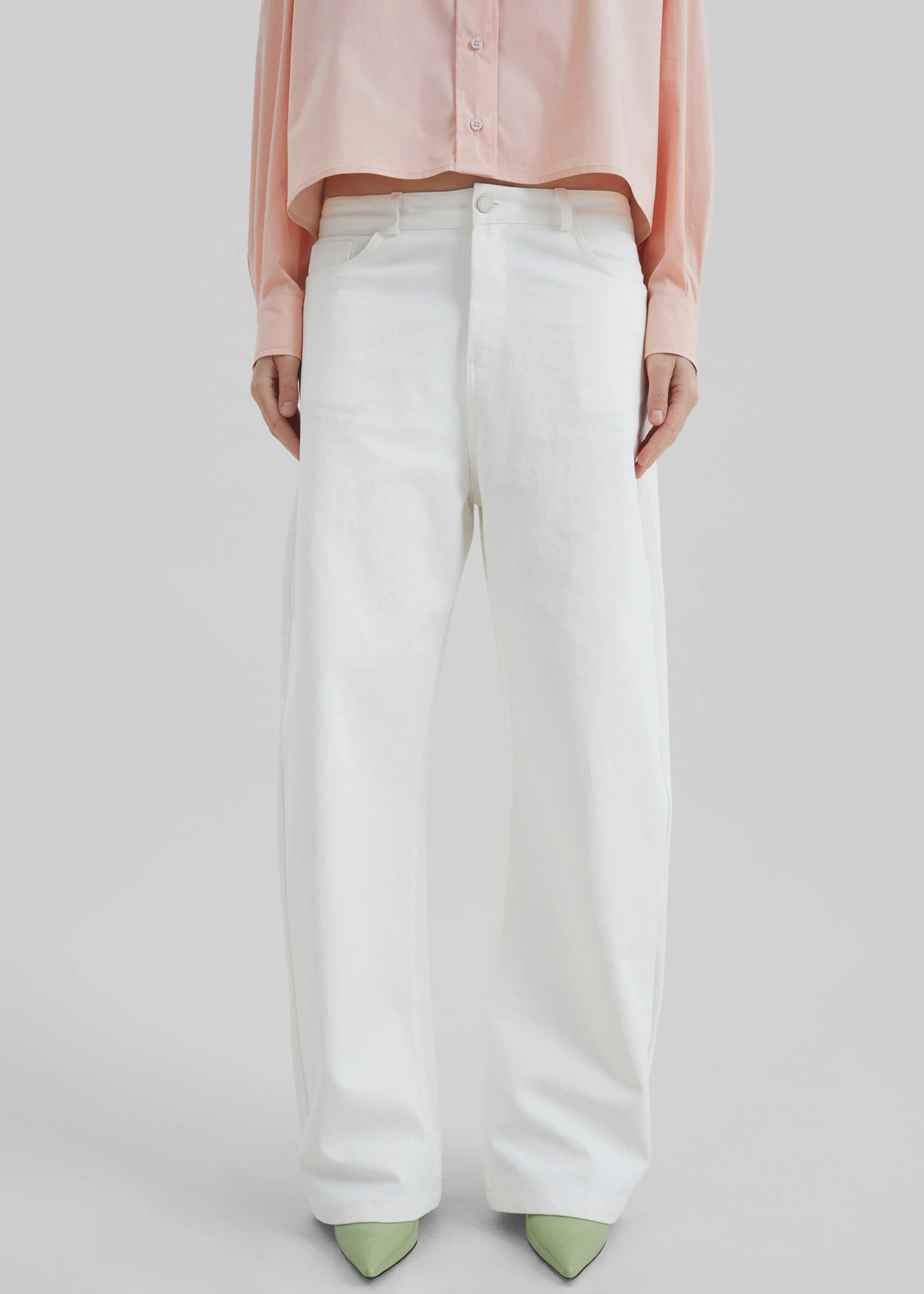 Nelton Barrel Leg Jeans - White - Image 5