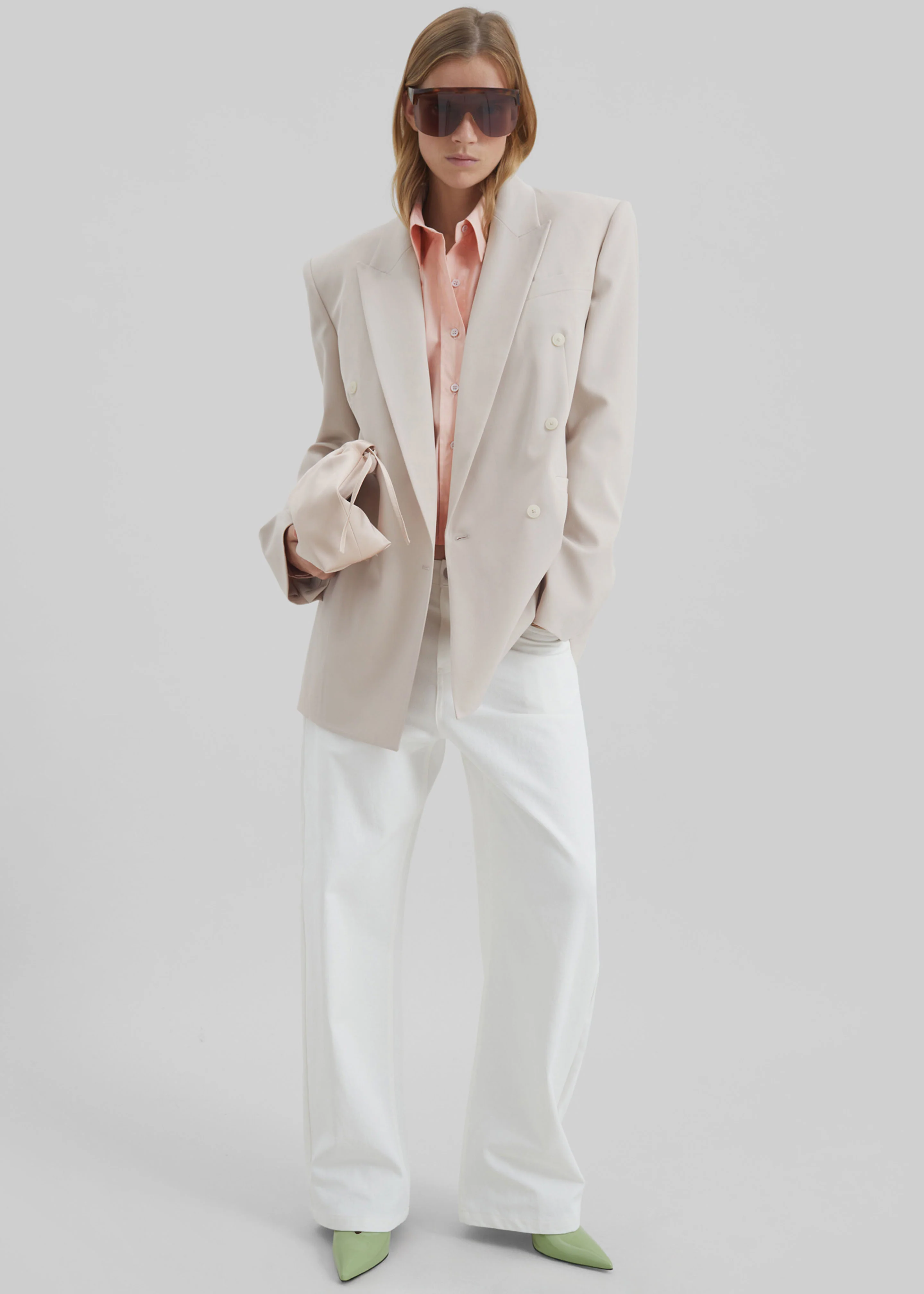 Nelton Barrel Leg Jeans - White - Image 7