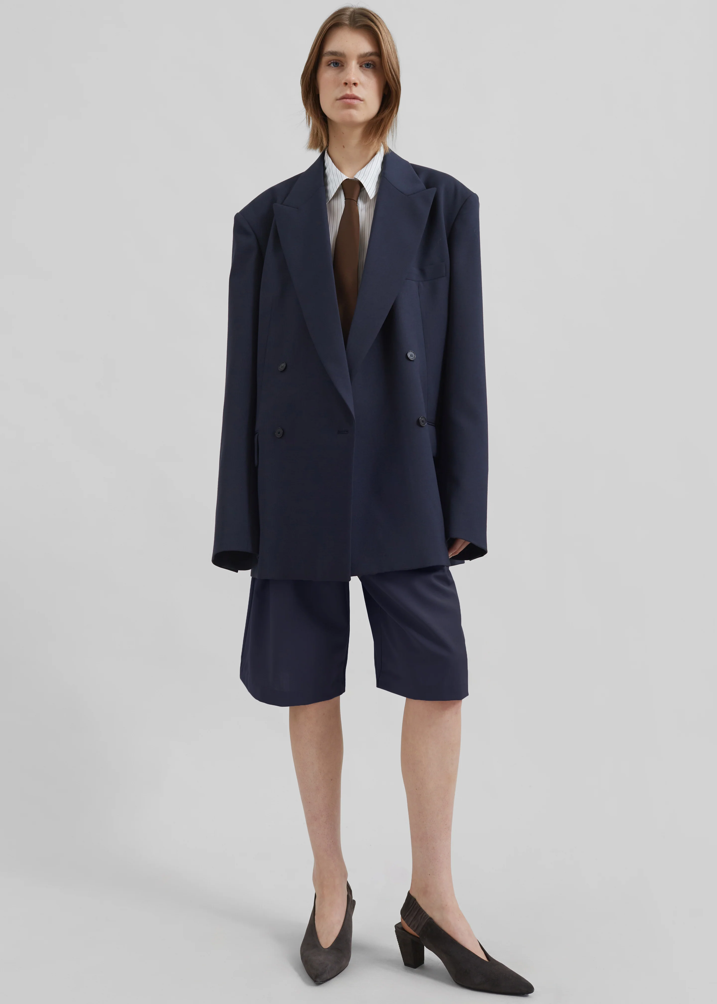 Newark Double Breasted Blazer - Navy - Image 6
