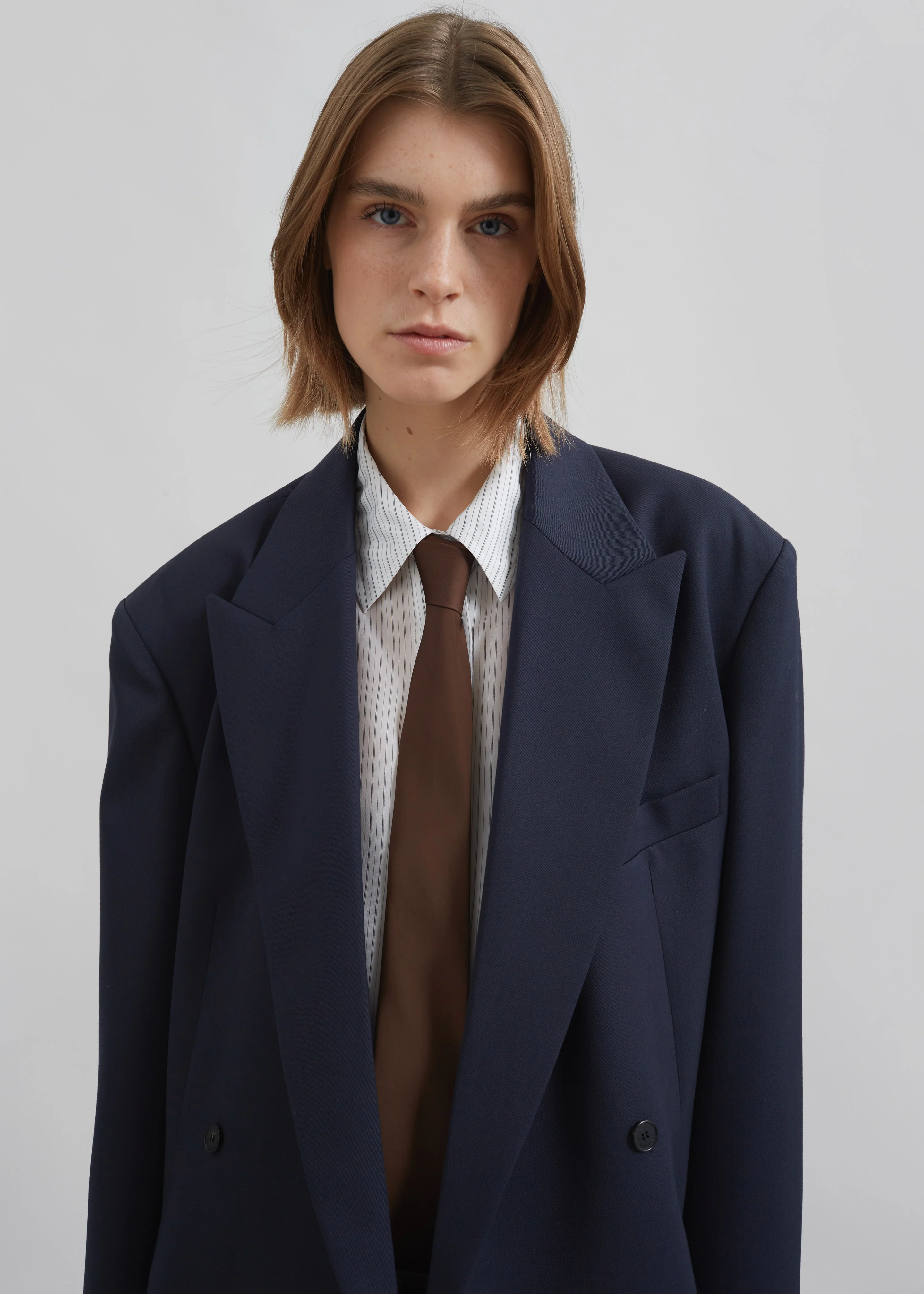 Newark Double Breasted Blazer - Navy - Image 7
