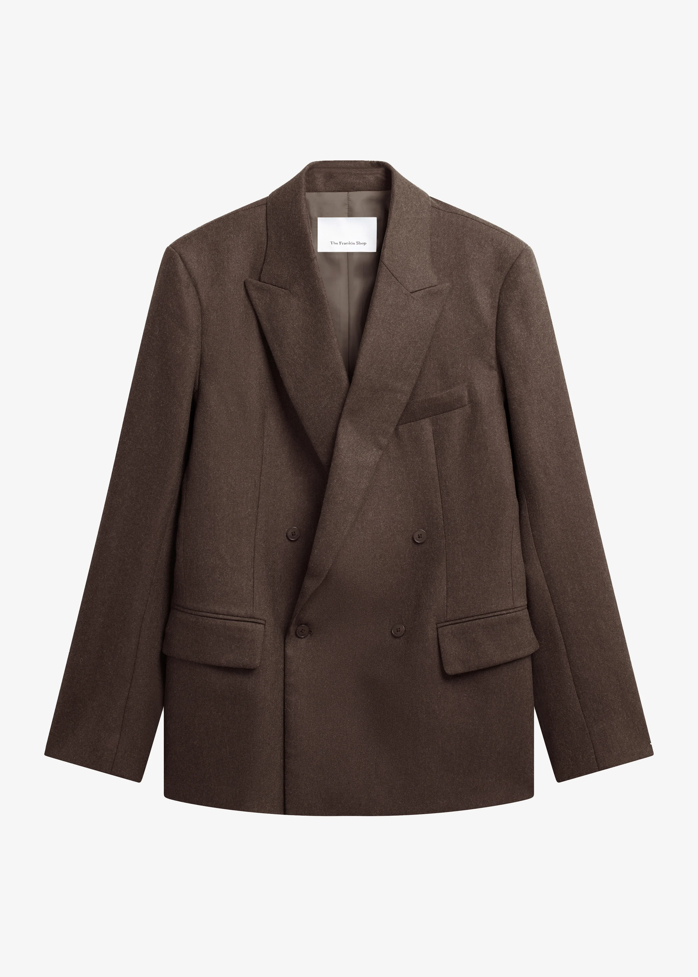 Newark Flannel Double Breasted Blazer - Mocha - Image 9