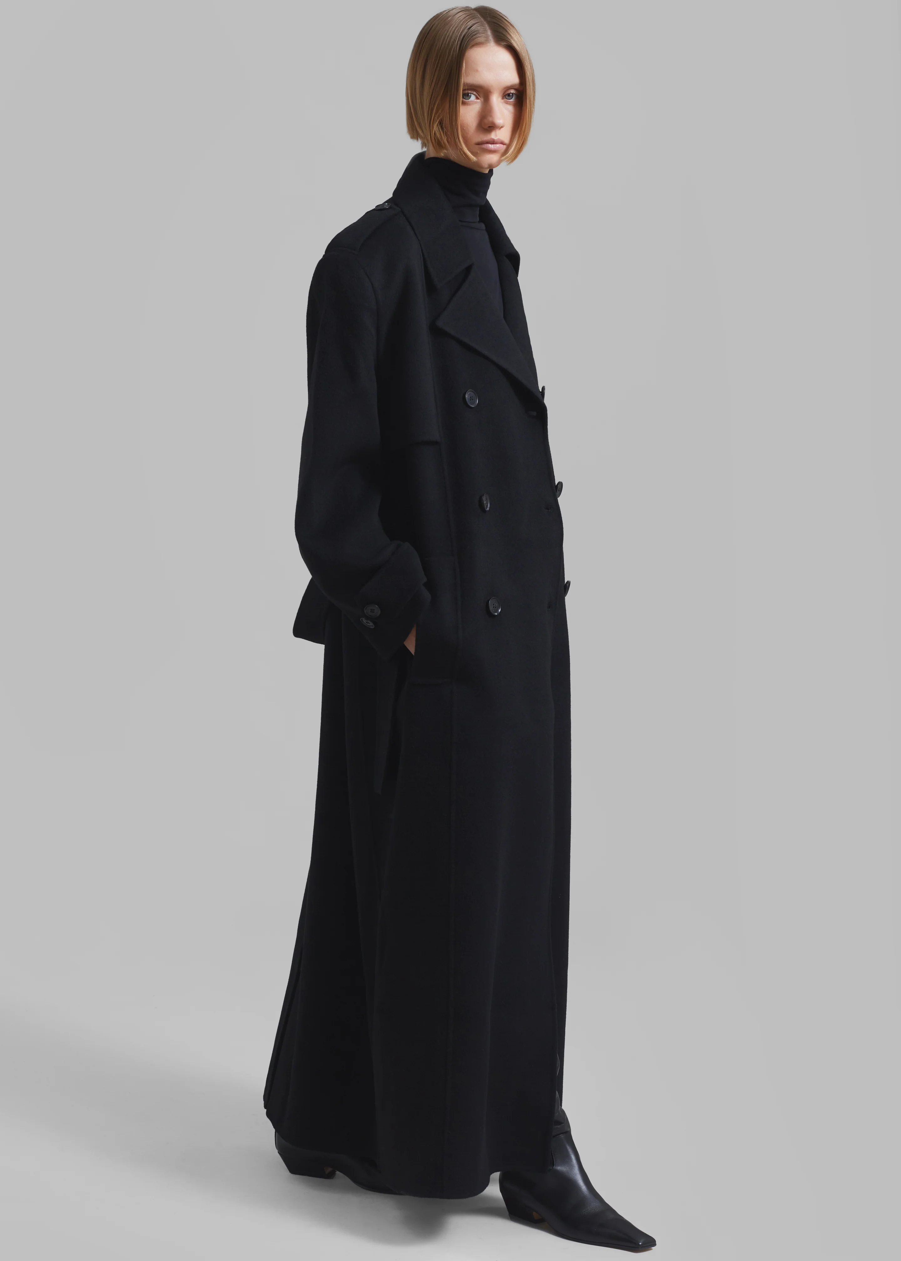 Nikola Padded Trench Coat - Black - Image 6