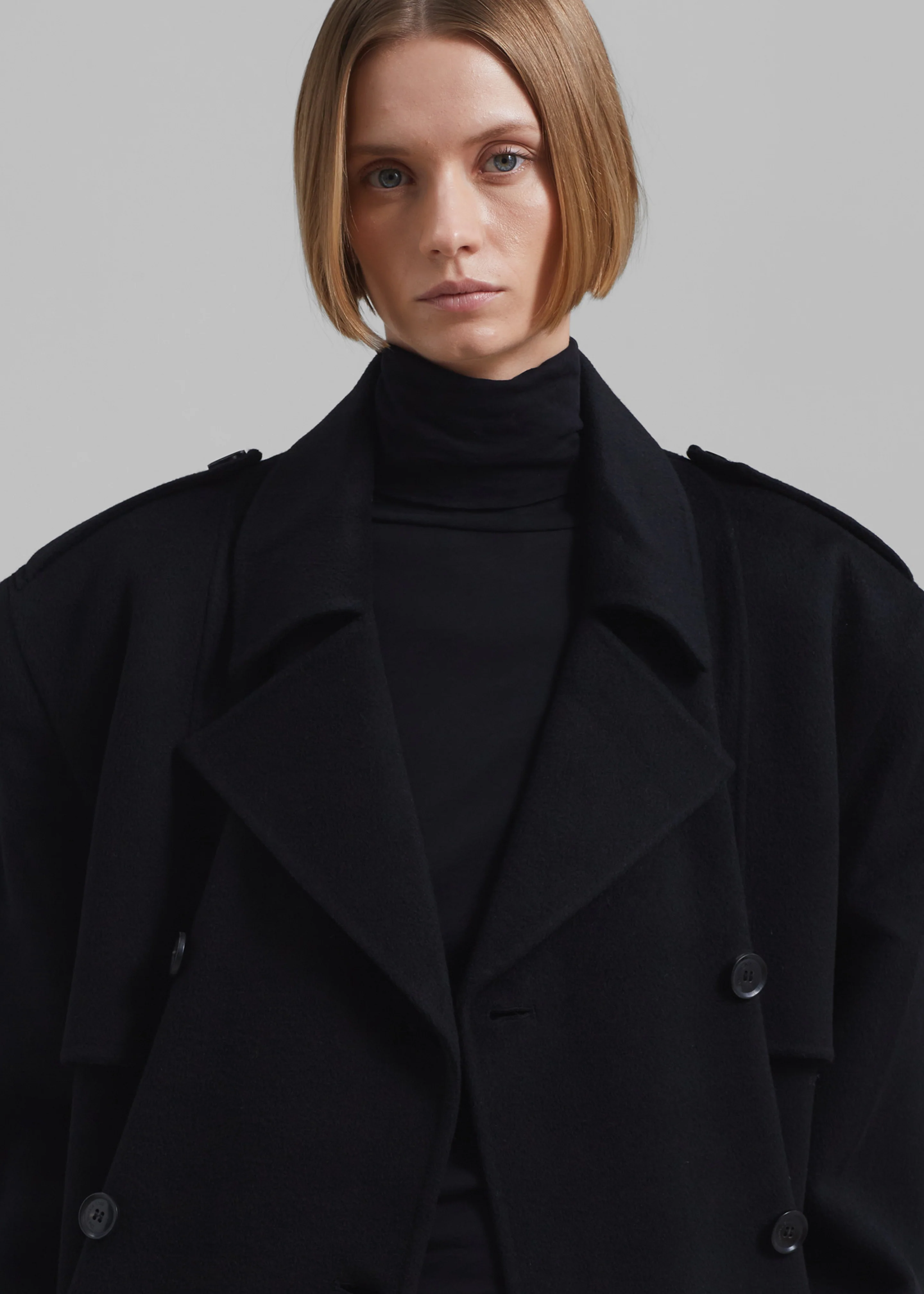 Nikola Padded Trench Coat - Black - Image 8