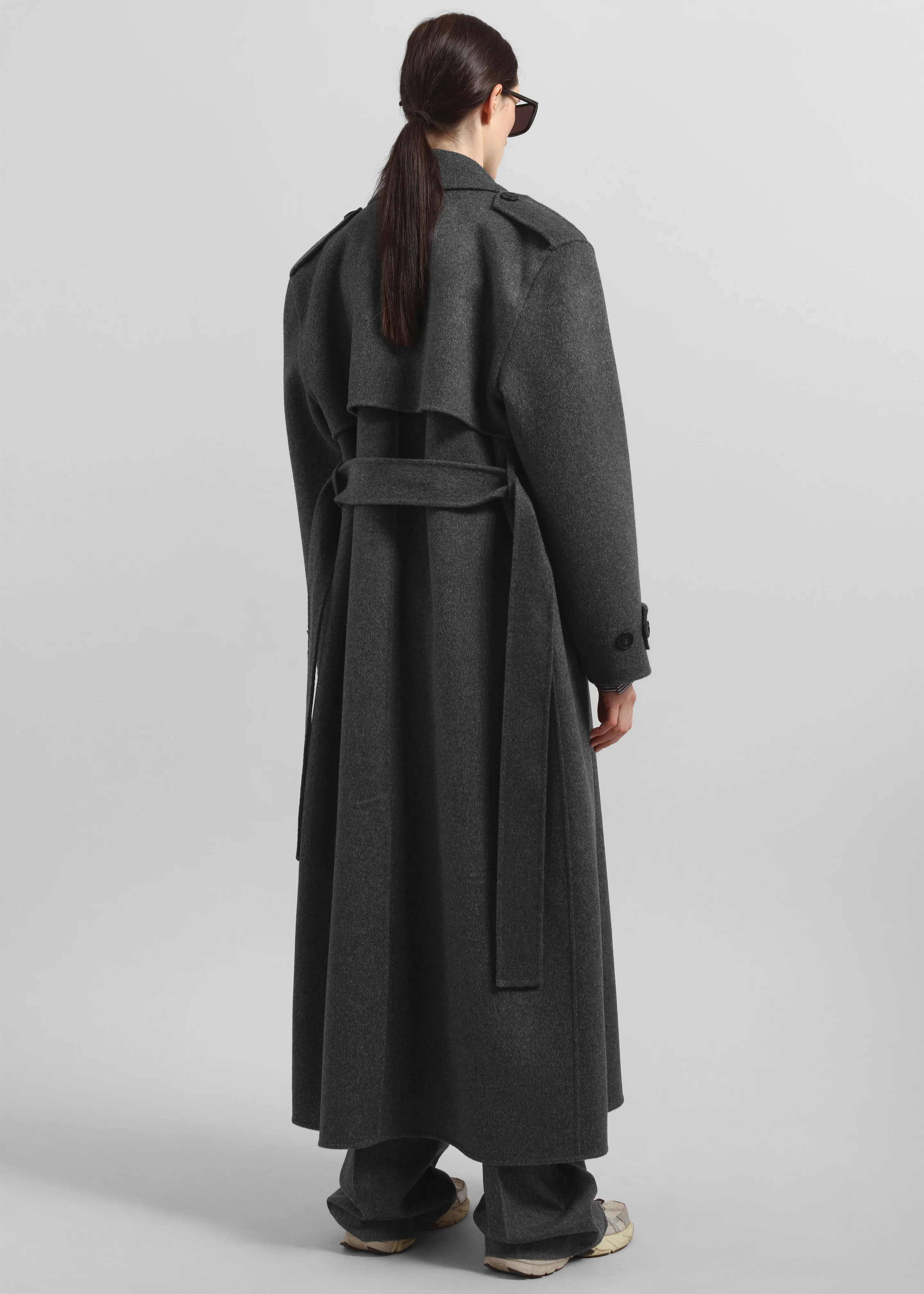 Nikola Padded Trench Coat - Dark Grey Melange - Image 6