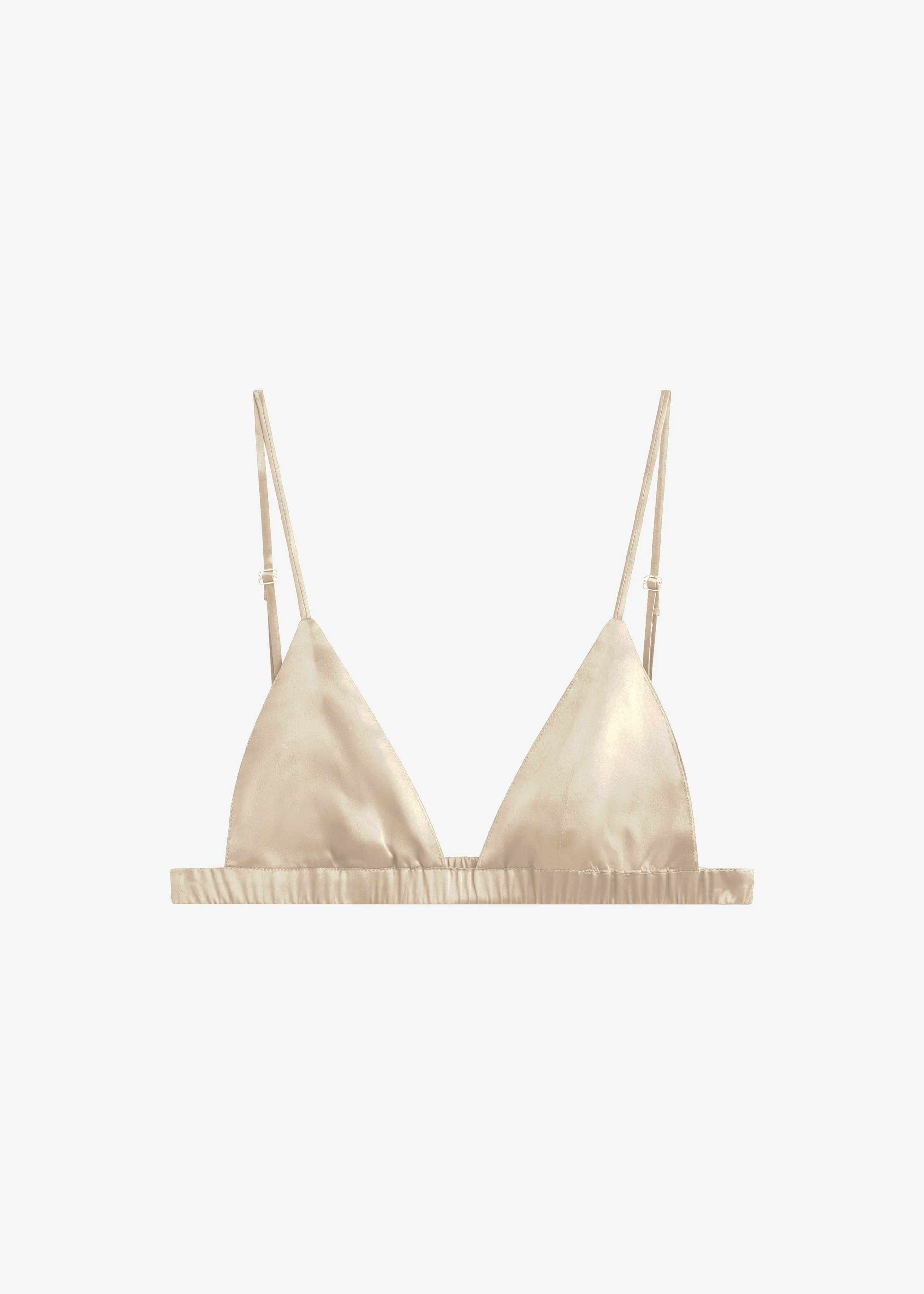 Nina Silk Bralette - Champagne - Image 6