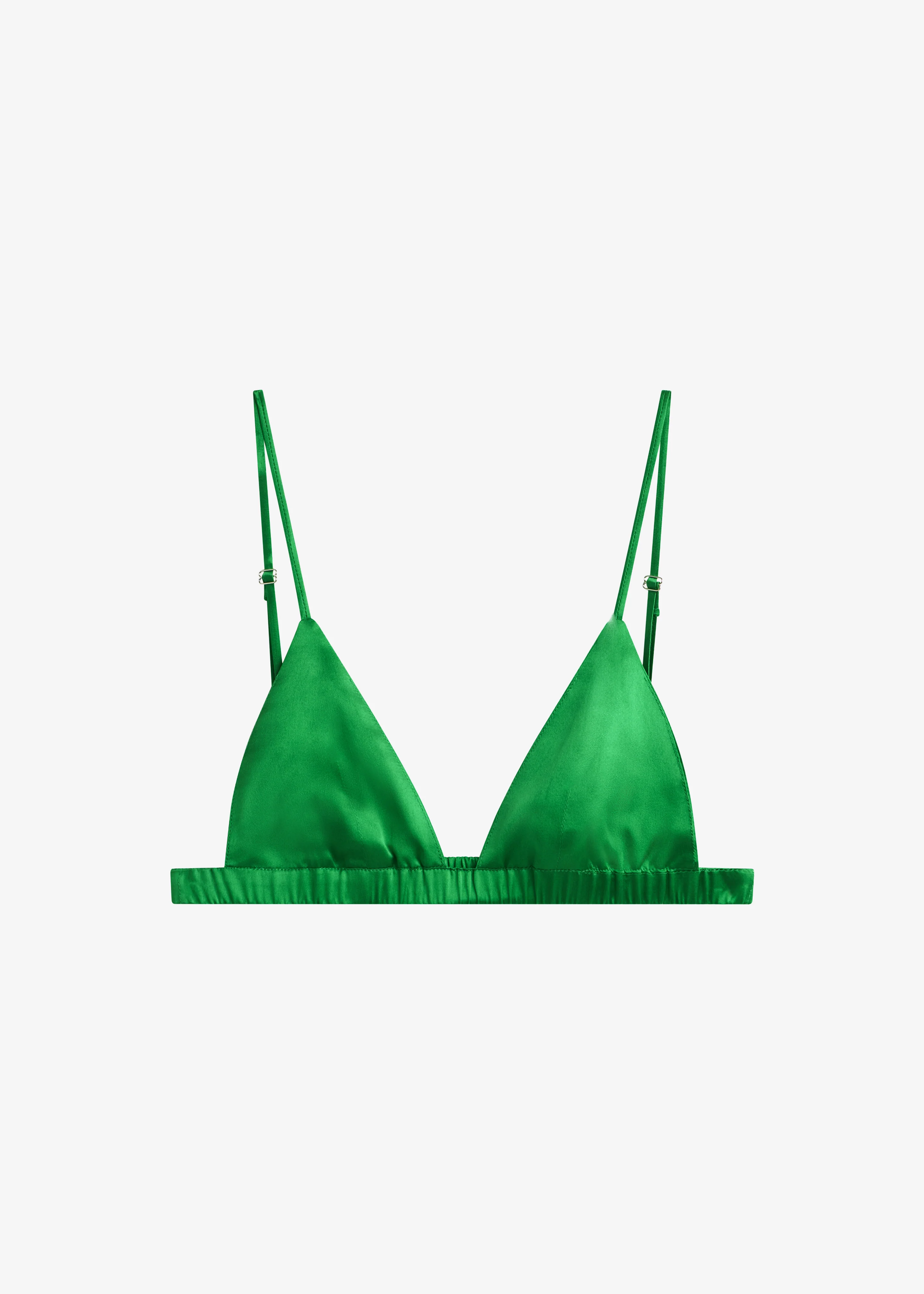 Nina Silk Bralette - Kelly Green - Image 12