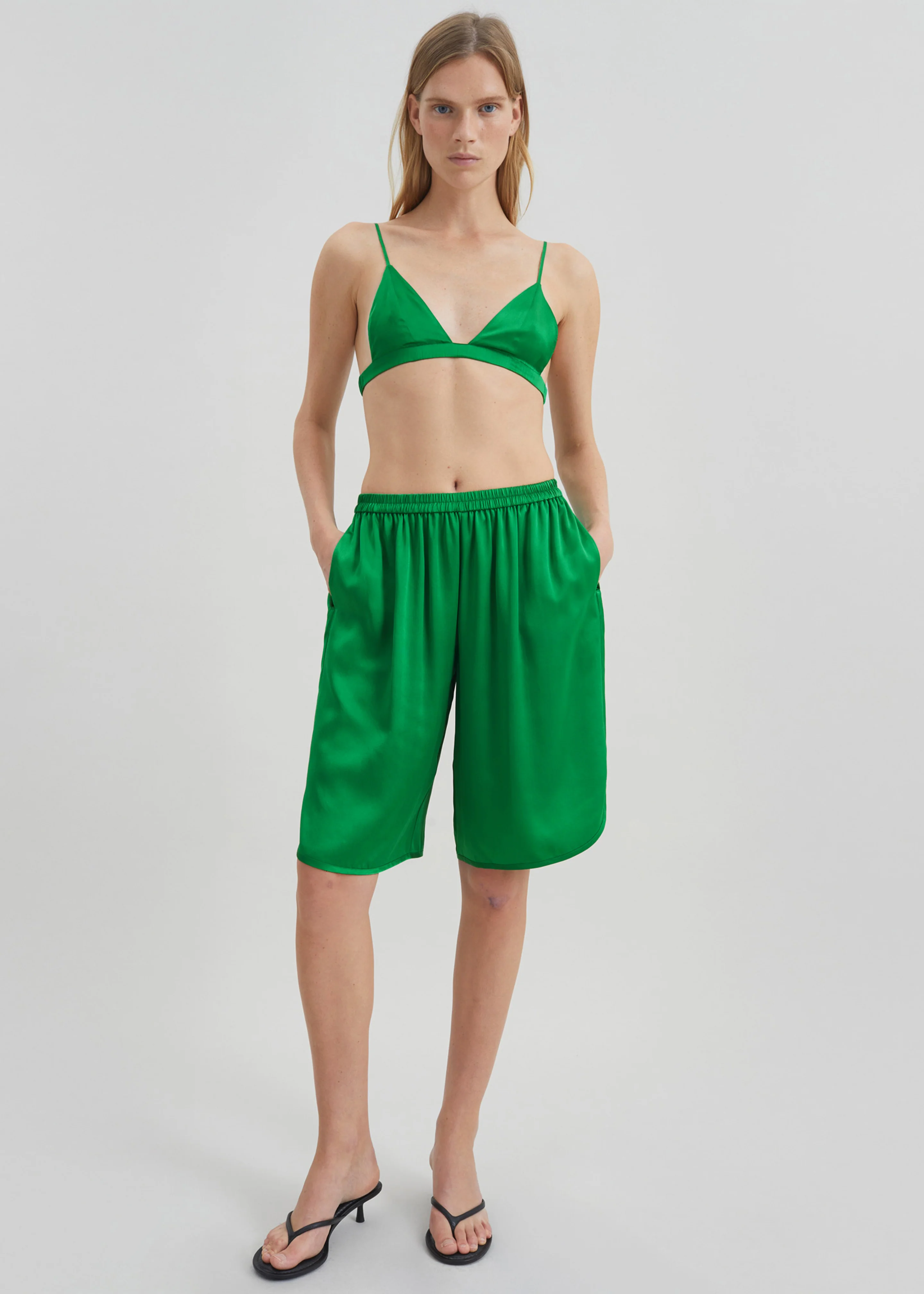 Nina Silk Bralette - Kelly Green - Image 5