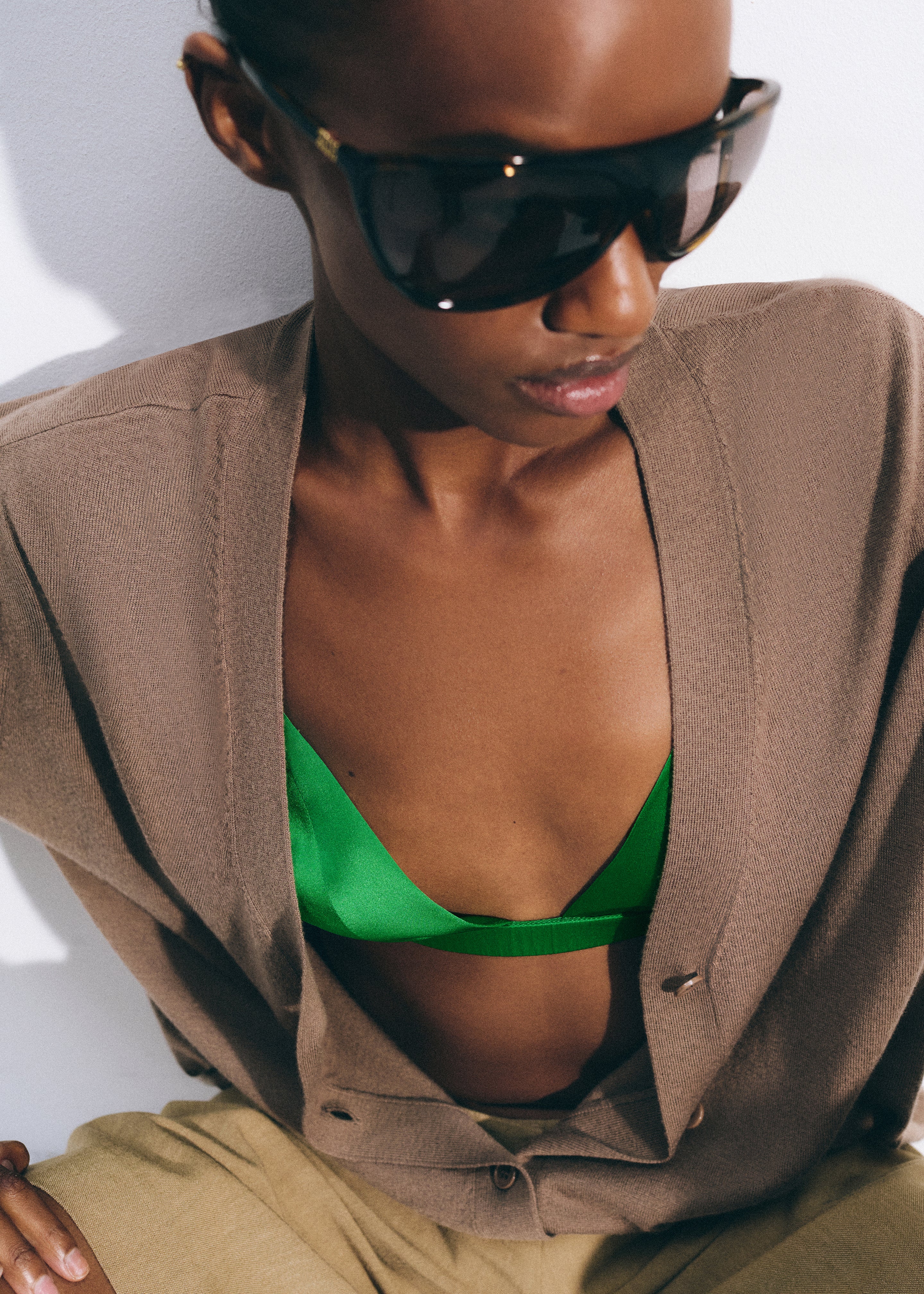 Nina Silk Bralette - Kelly Green - Image 6