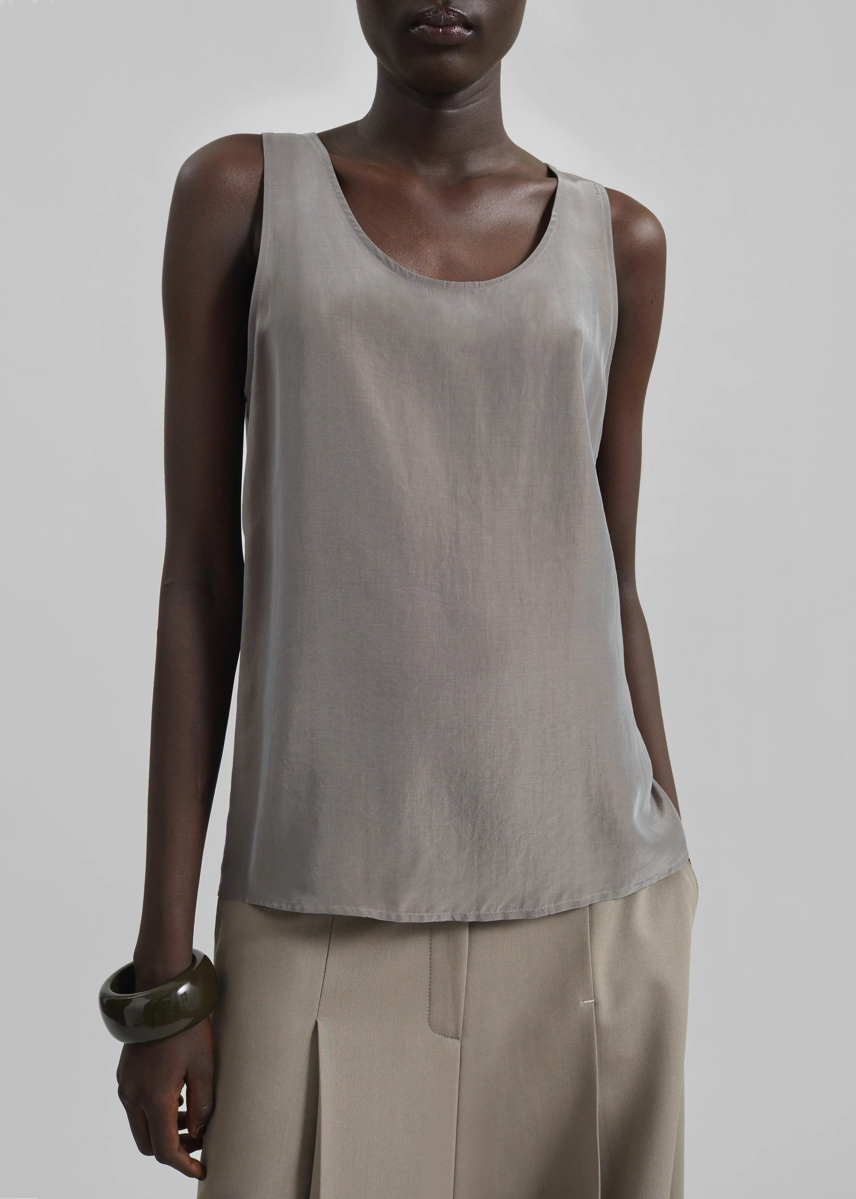 Nivee Lustrous Boxy Tank - Dark Taupe - Image 3