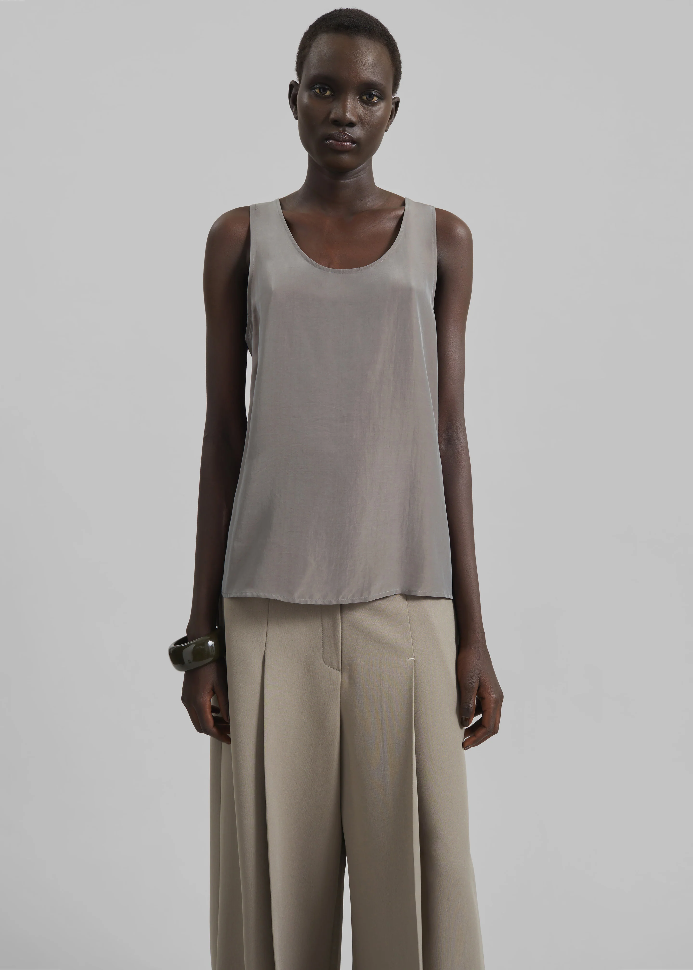 Nivee Lustrous Boxy Tank - Dark Taupe - Image 4