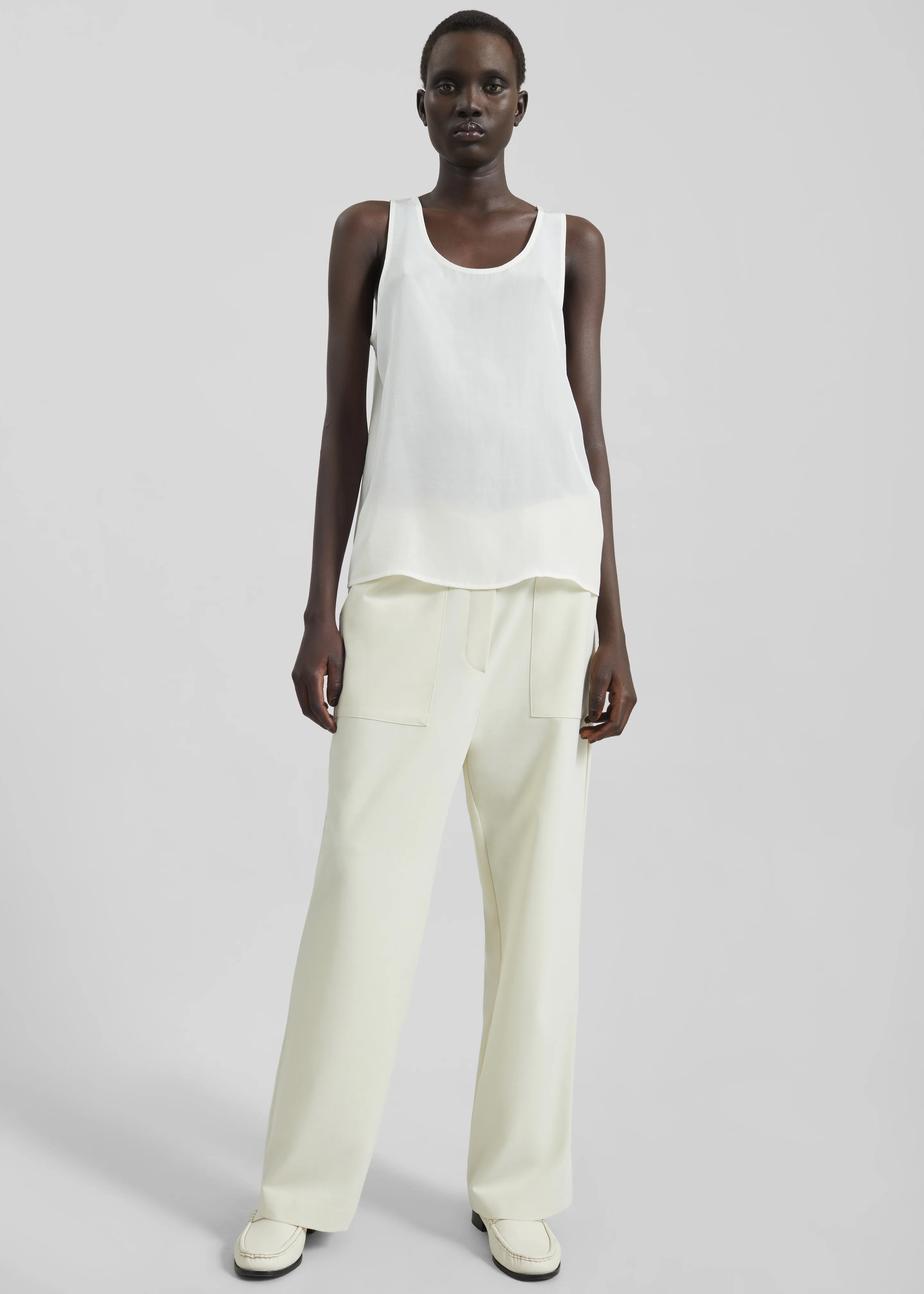 Nivee Lustrous Boxy Tank - Ivory - Image 3