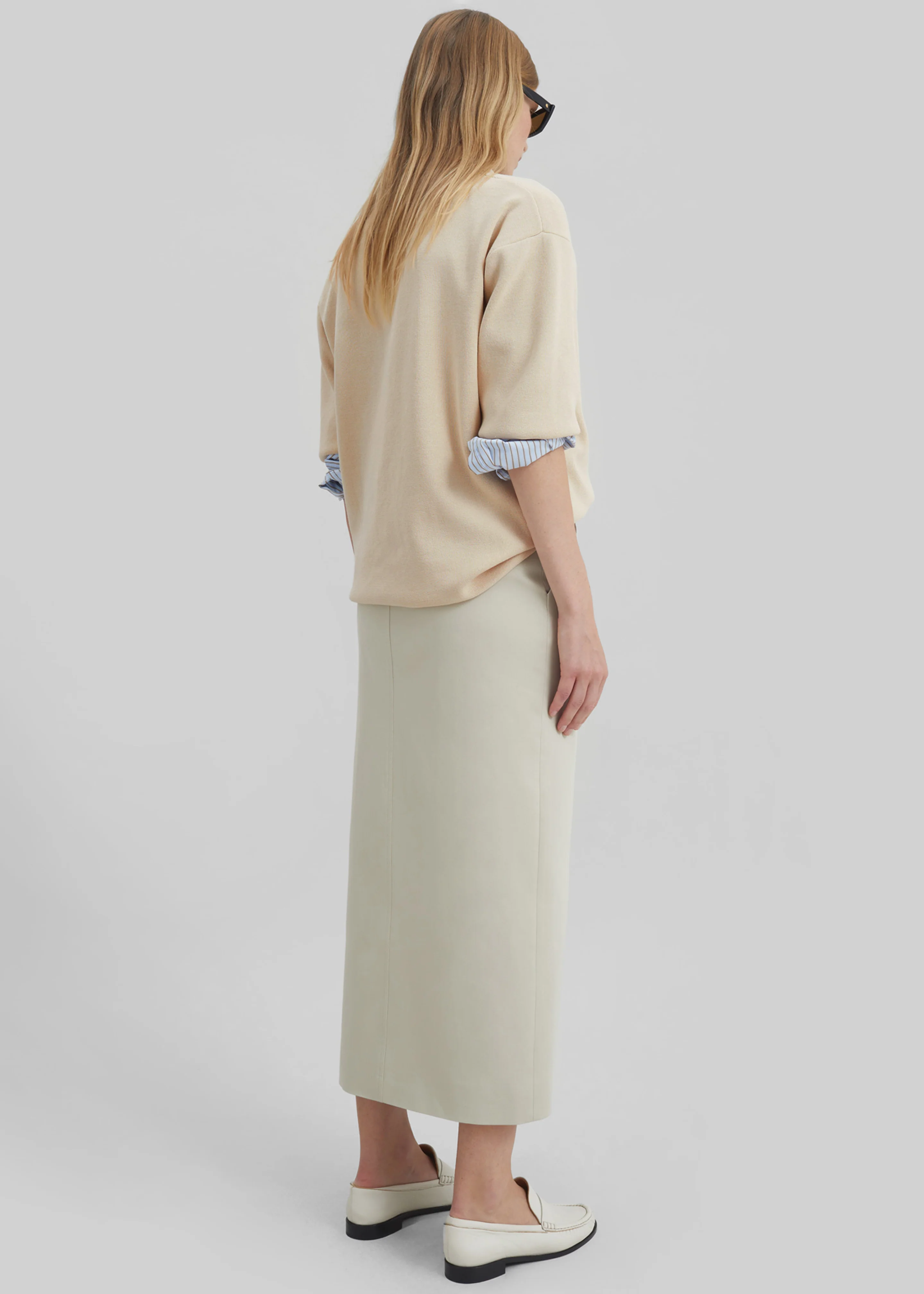 Nola Knit Polo Top - Cream - Image 7