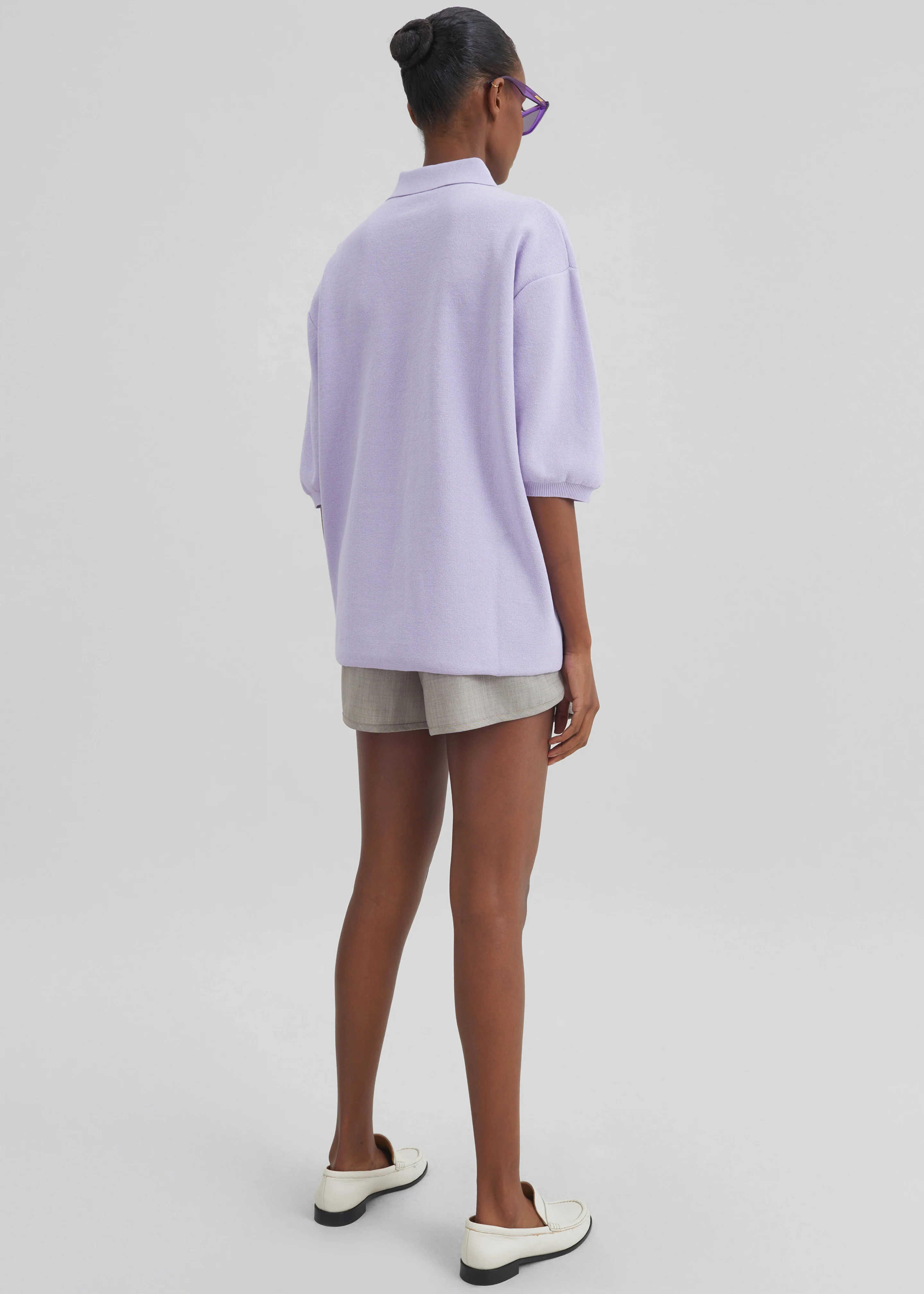 Nola Knit Polo Top - Lavender - Image 10