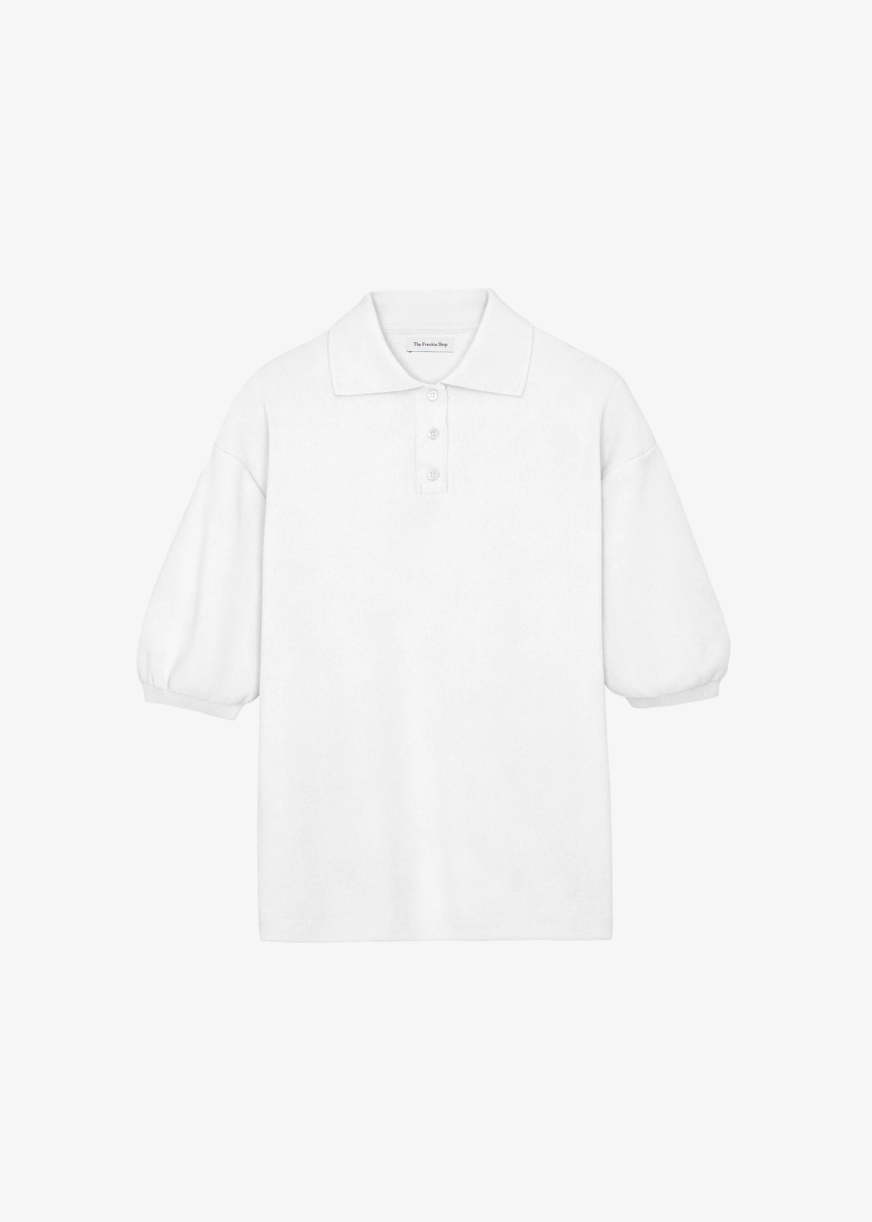 Nola Knit Polo Top - White - Image 5
