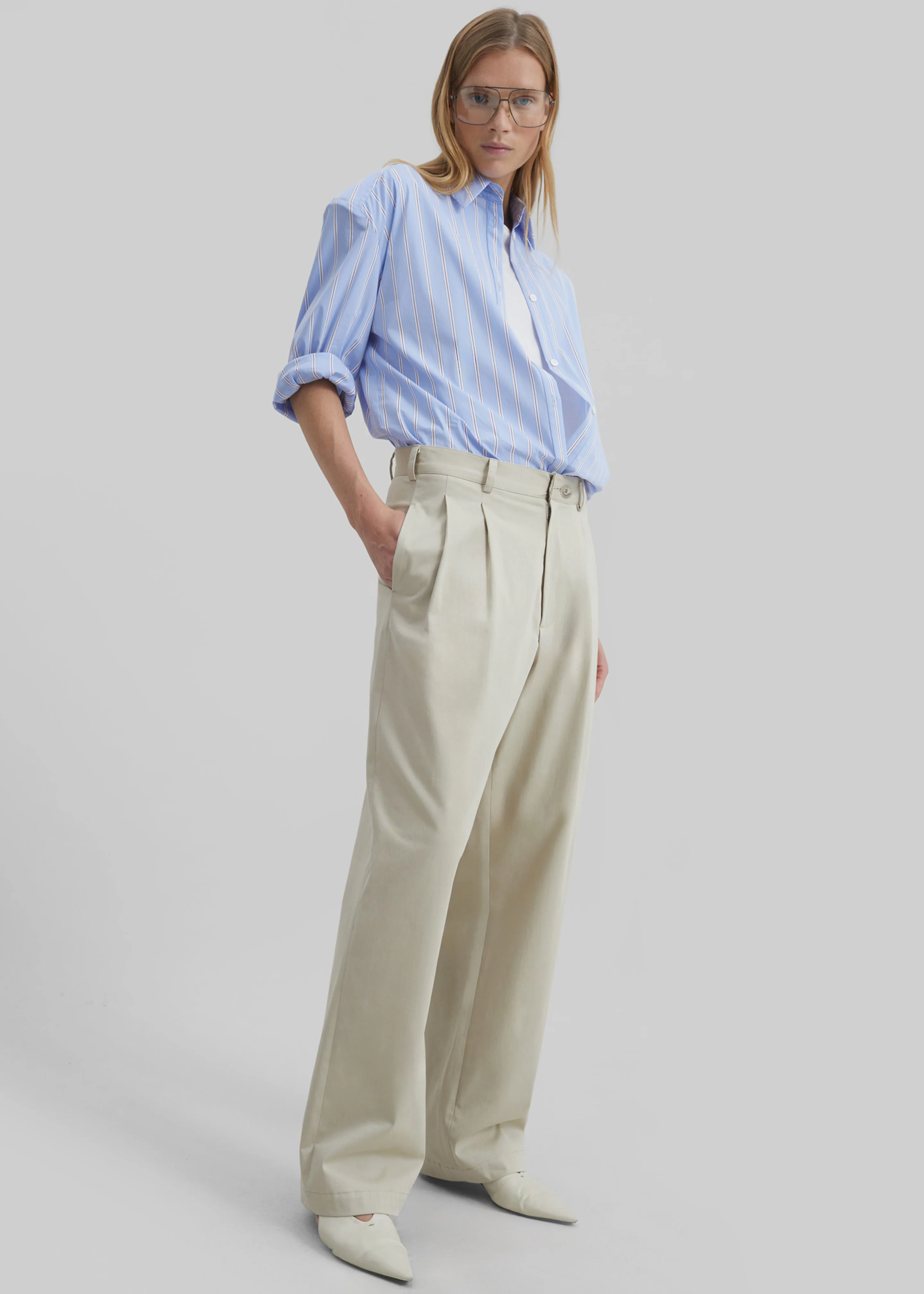 Norstrand Cotton Chino Trousers - Light Beige - Image 7