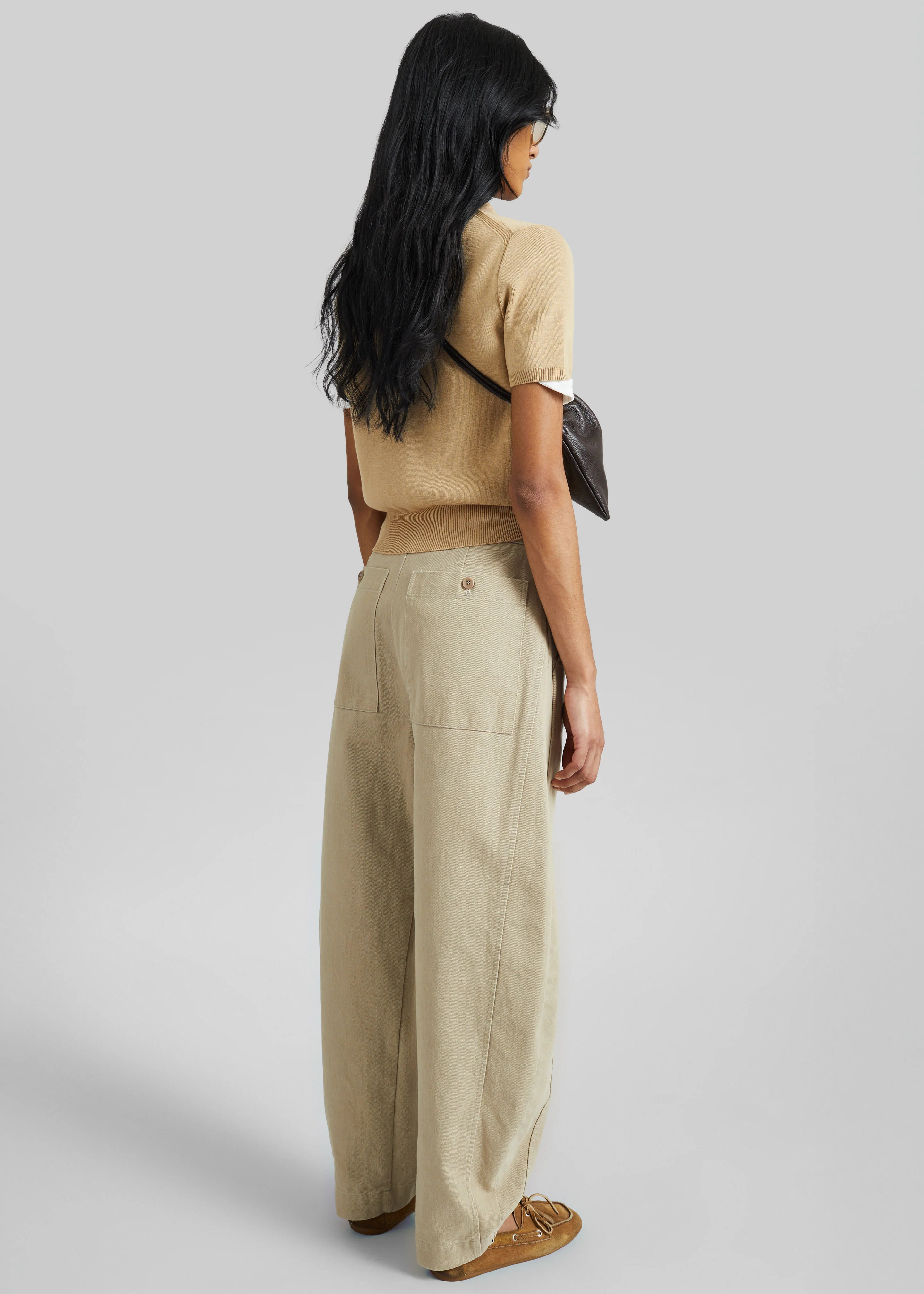 Noyon Barrel Leg Pants - Beige - Image 6