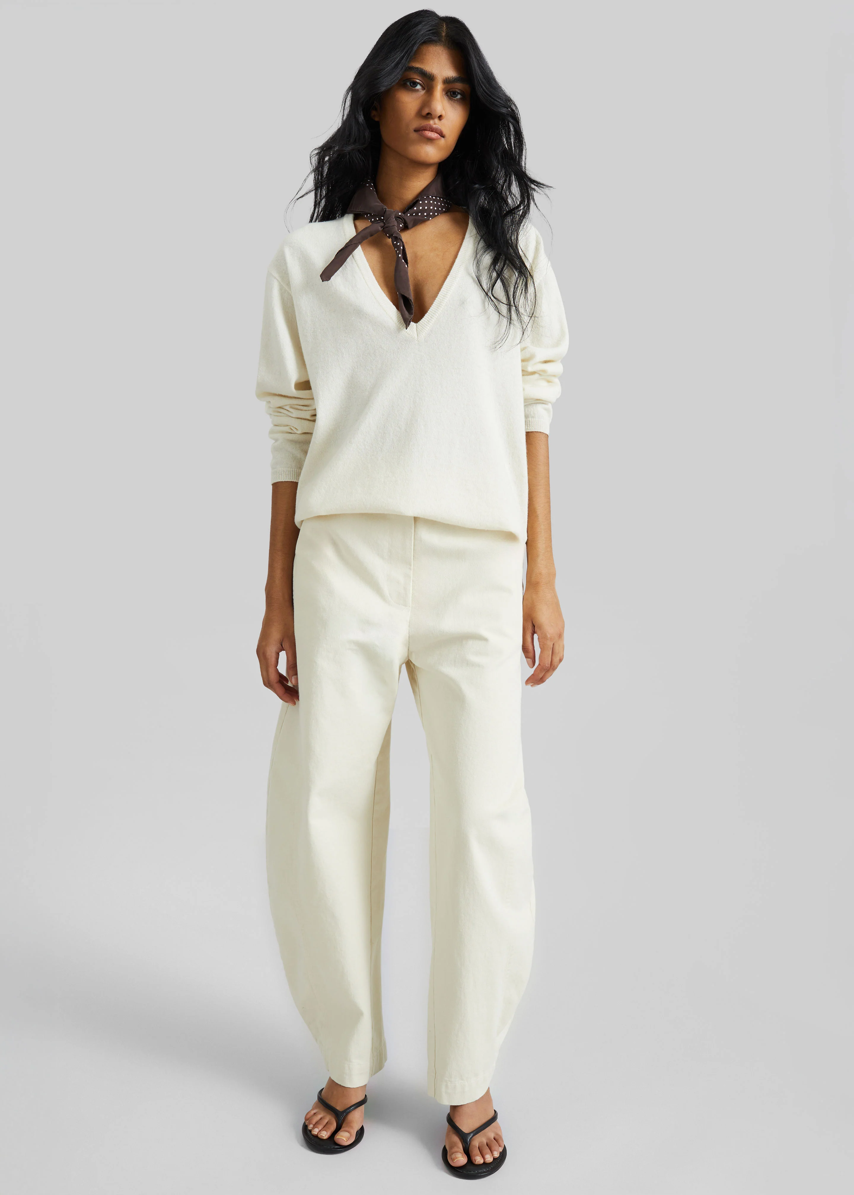 Noyon Barrel Leg Pants - Cream - Image 4