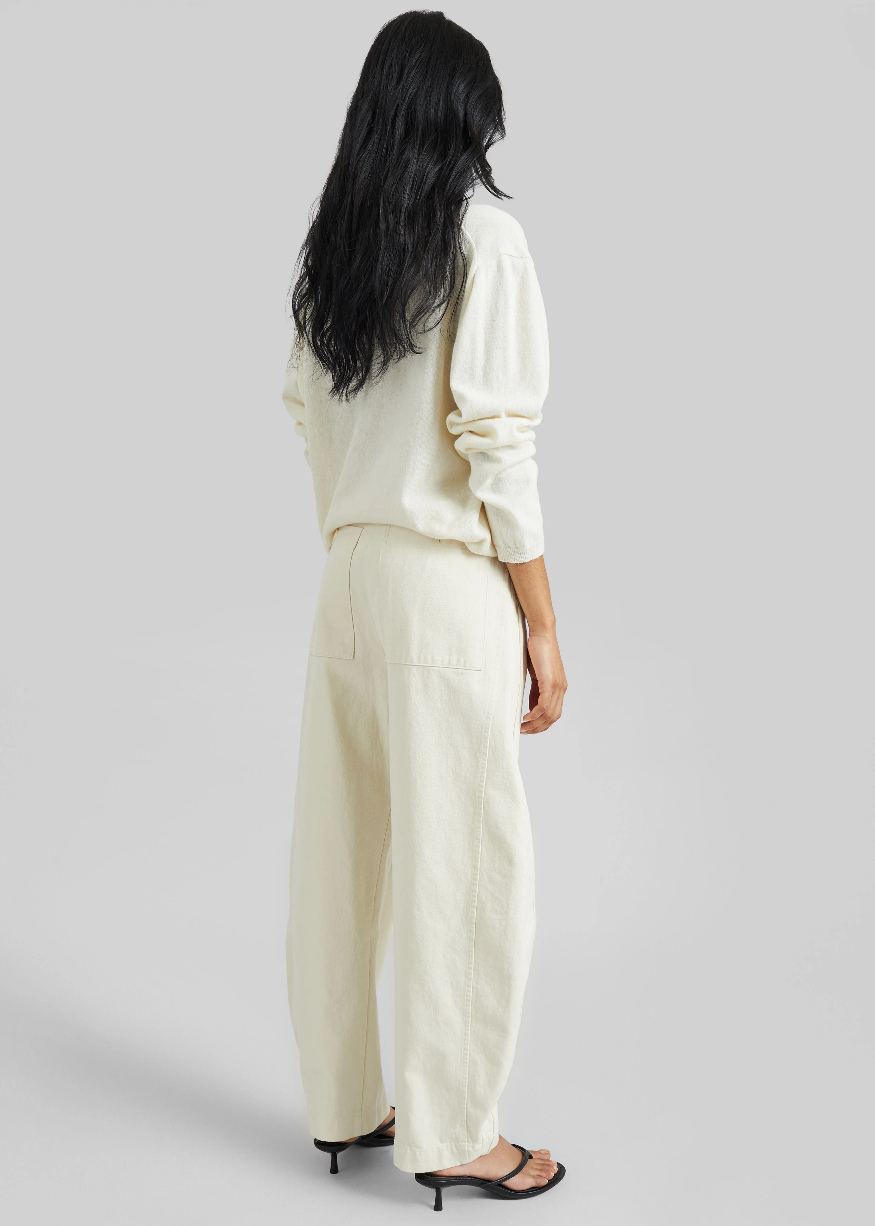 Noyon Barrel Leg Pants - Cream - Image 6