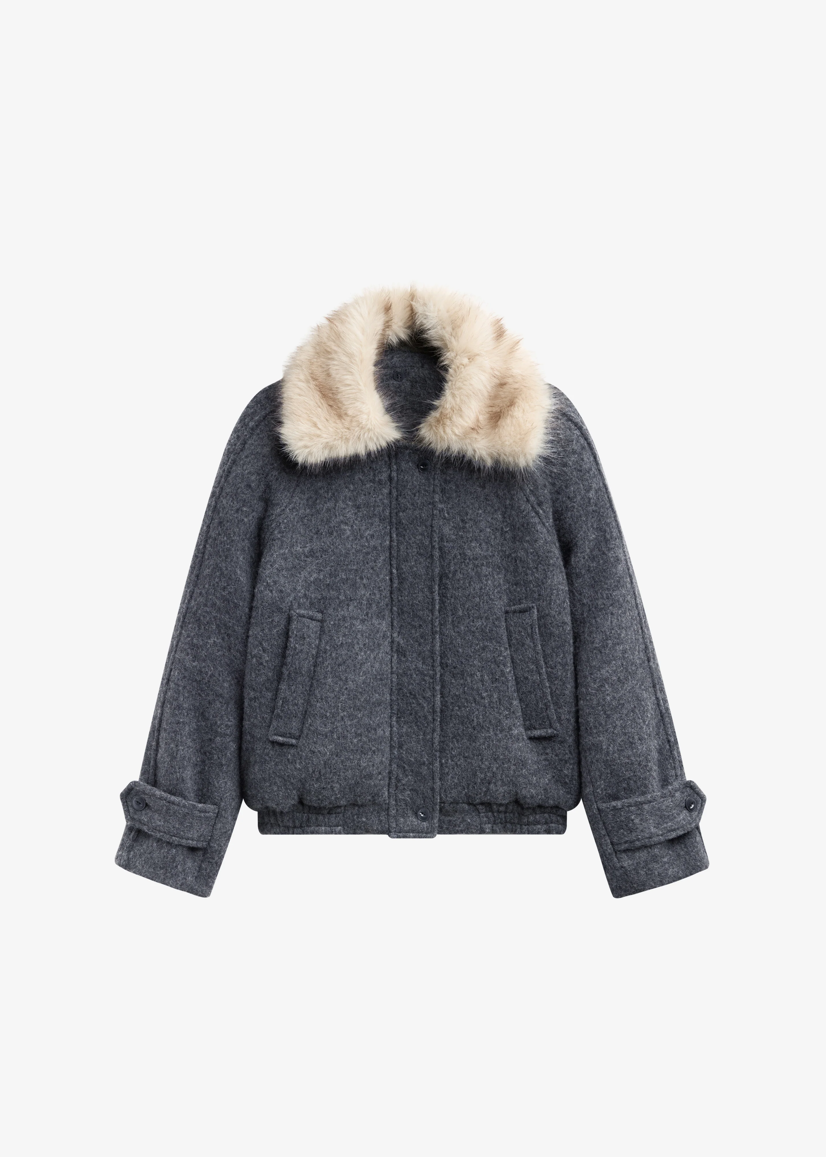 Nyborg Wool Quilted Jacket - Dark Grey - Image 9