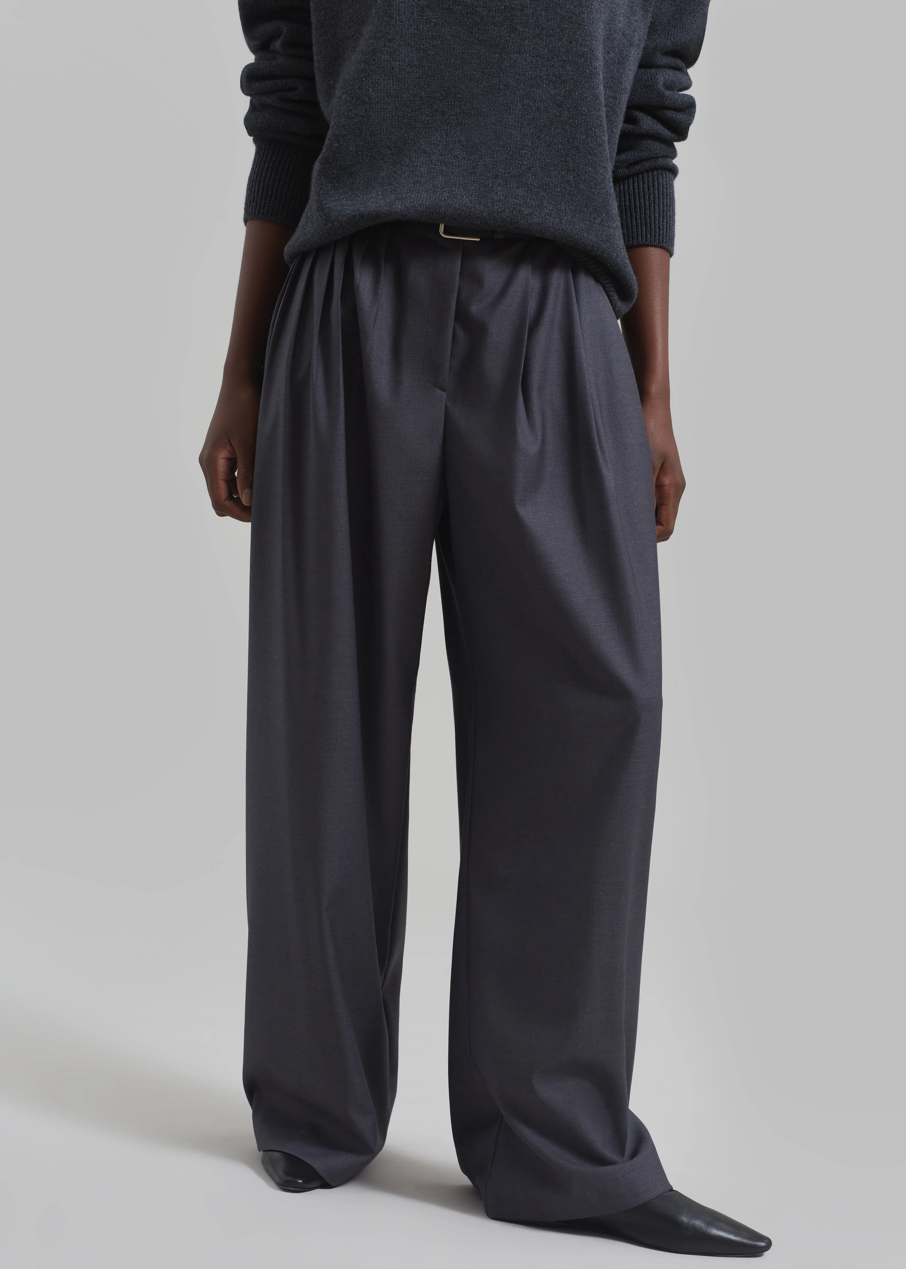 Nyla Pleated Pants - Charcoal - Image 12