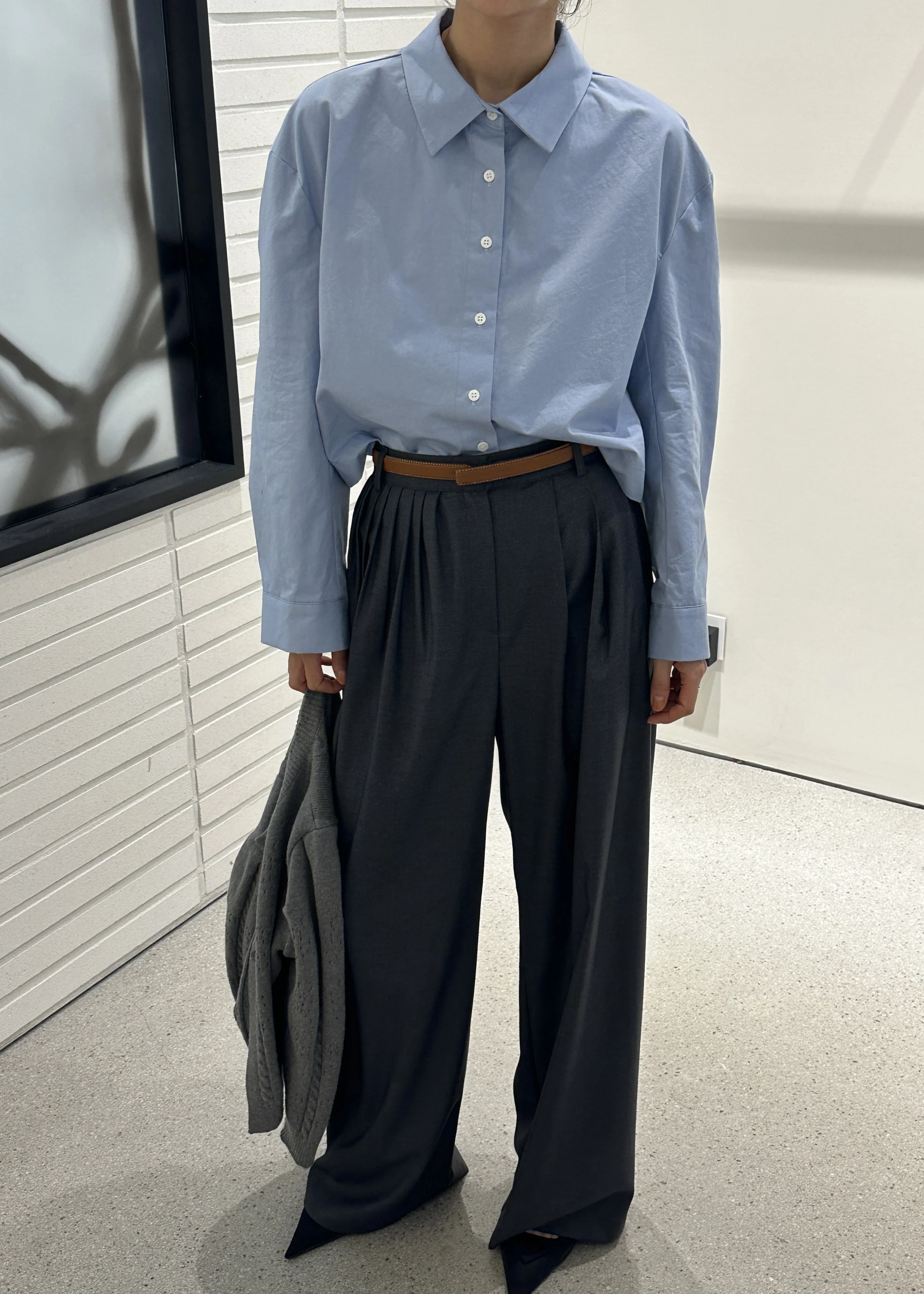 Nyla Pleated Pants - Charcoal - Image 6