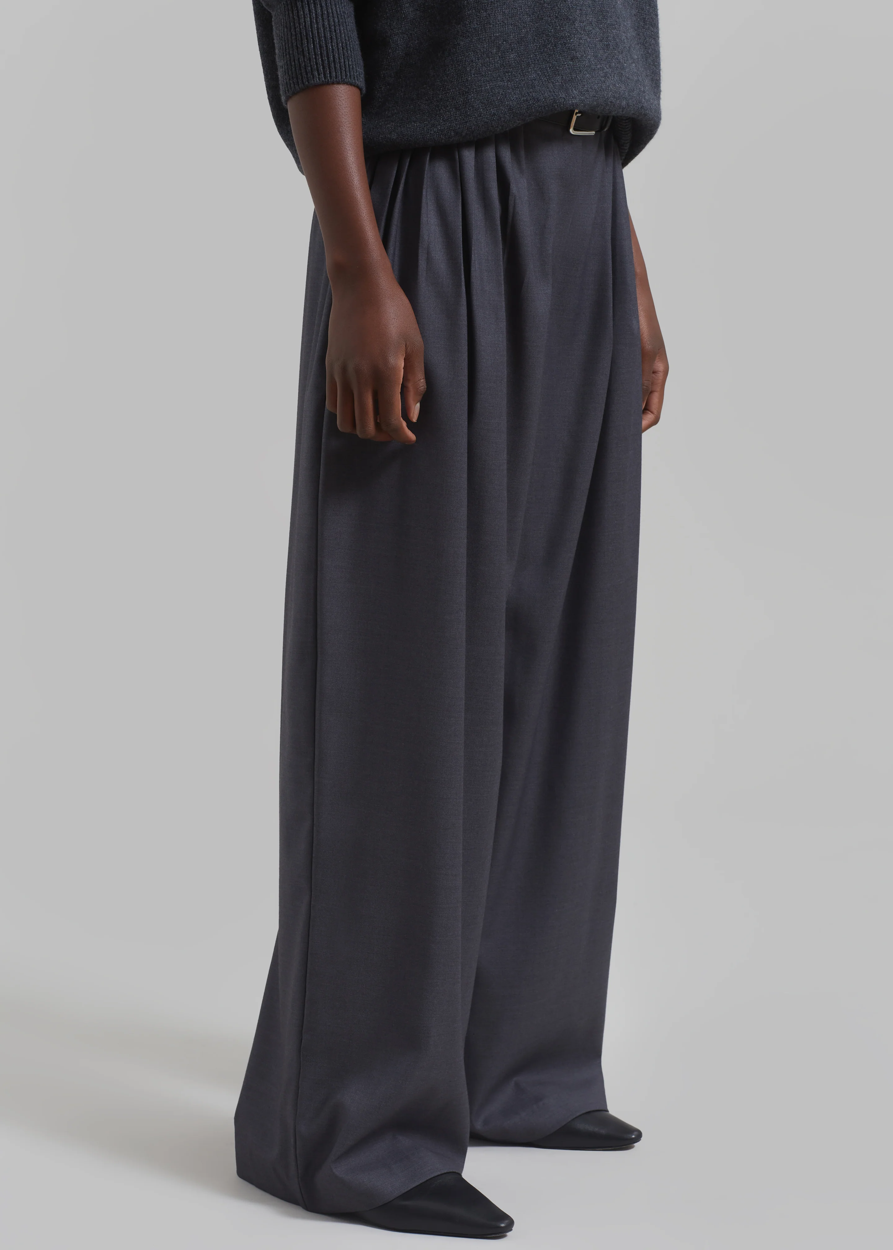 Nyla Pleated Pants - Charcoal - Image 8