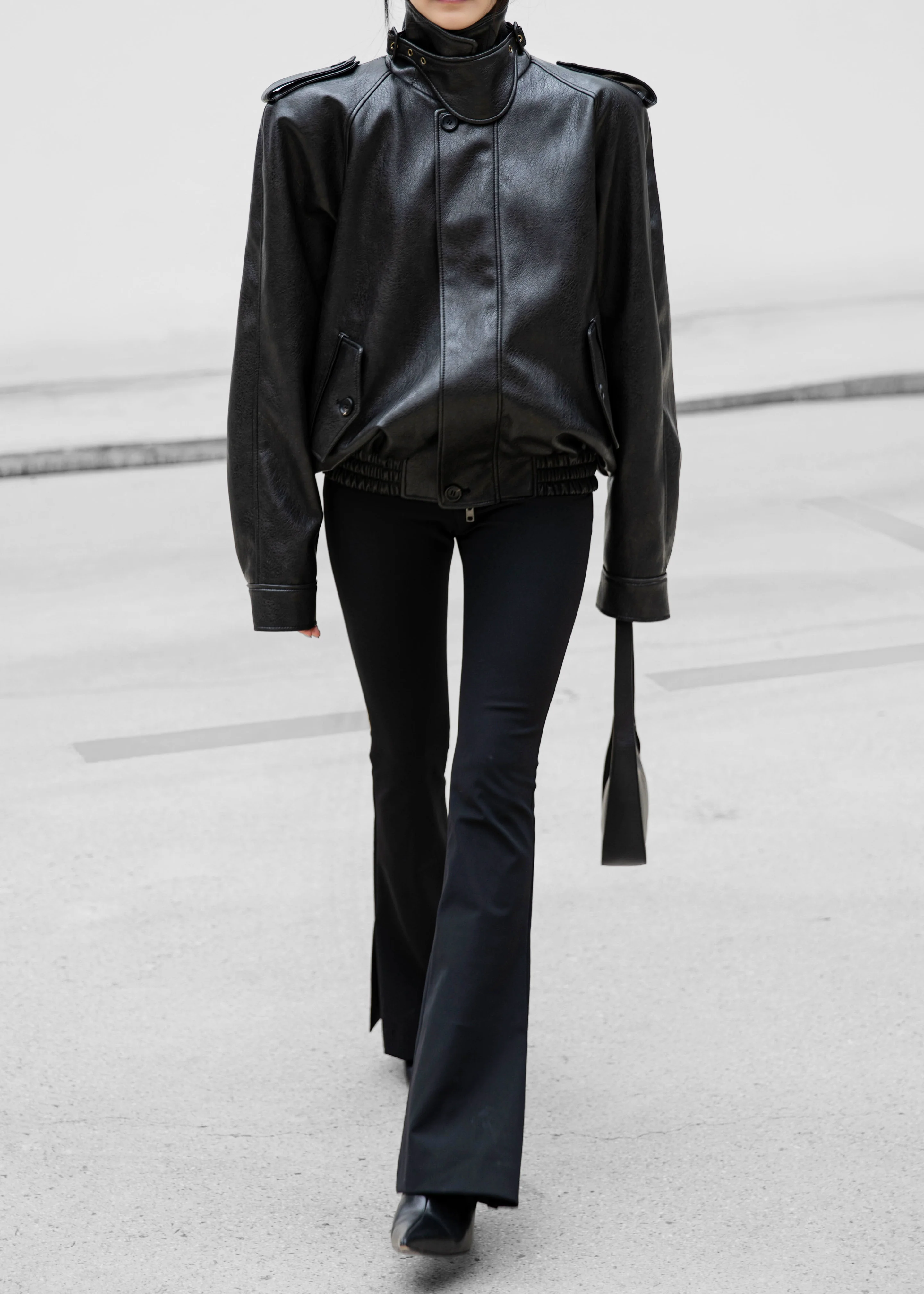 Nyland Faux Leather Padded Jacket - Black - Image 10