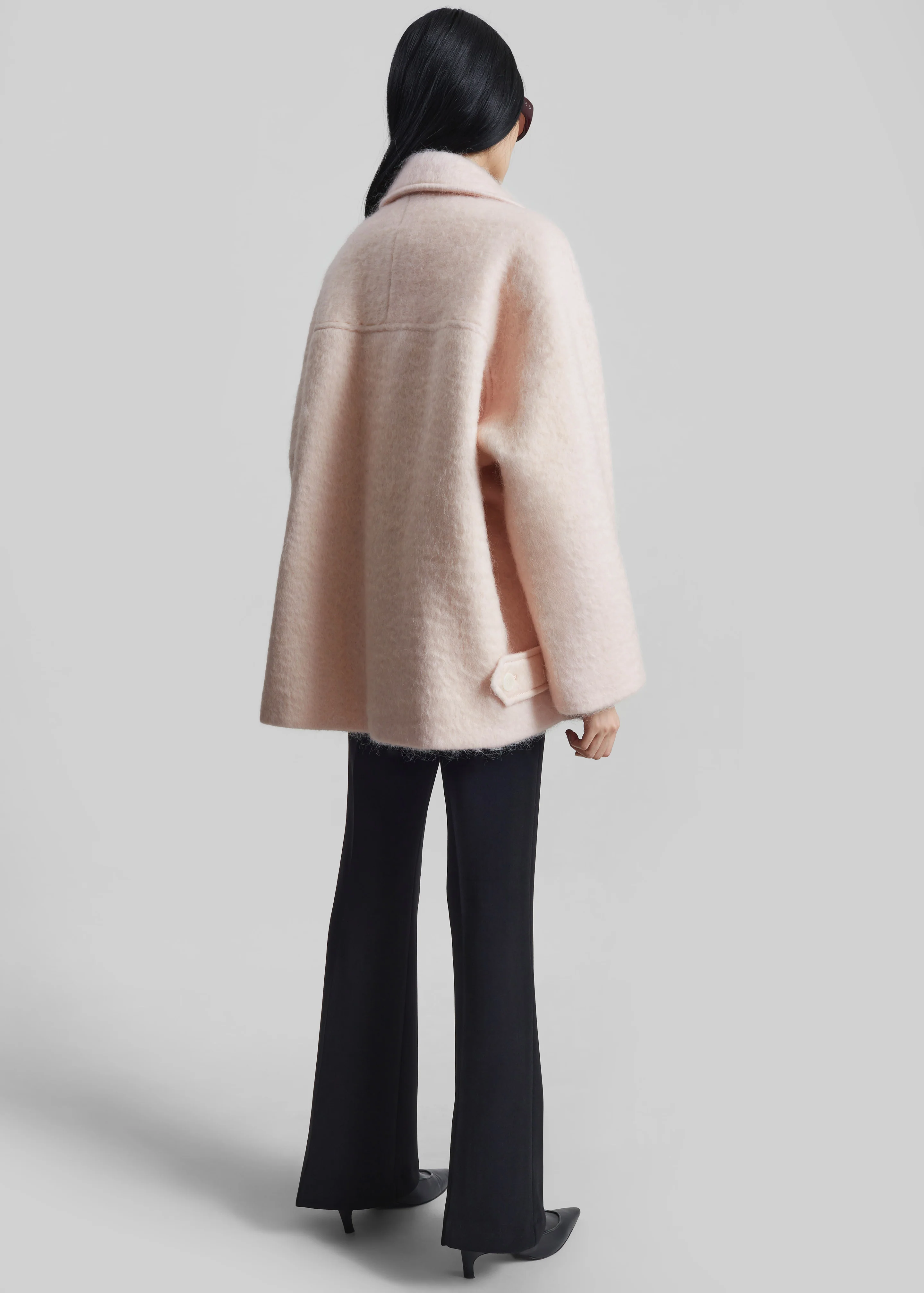 Odeone Brushed Wool Peacoat - Faded Pink - Image 8